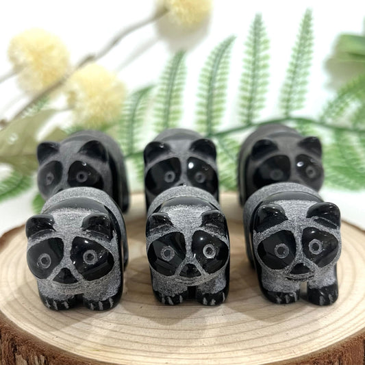 5PCS High Quality Hand-Carved Natural Crystal Panda Statue Set From IG Crystal