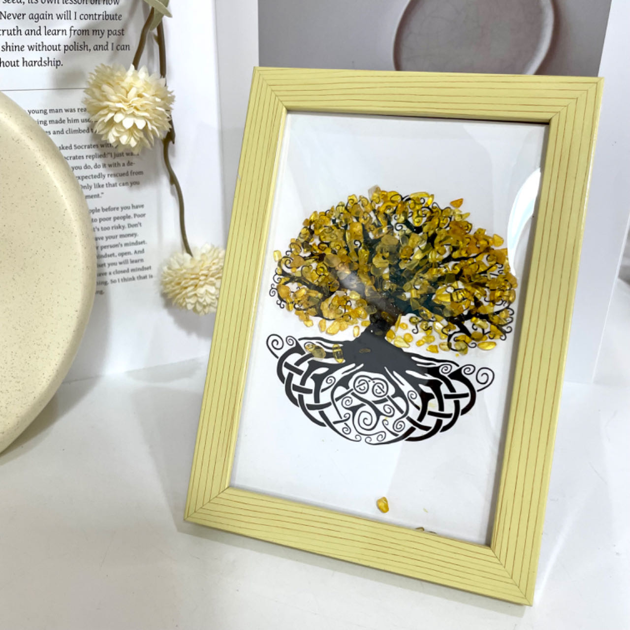 Any 2PCS Crystal Table Decoration With Table Top Stand Frame Rose Quartz Yellow Crystal Amethyst Garnet From IG Crystal