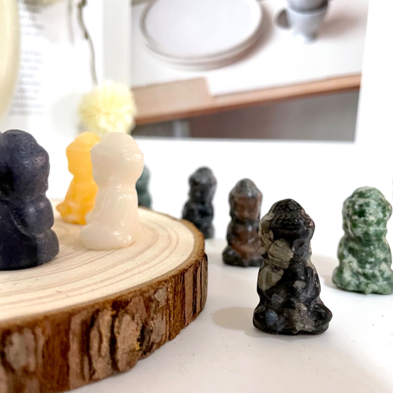 5 Counts Small Buddha Crystal Different Stones Healing Stone Home Decoration From IG Crystal