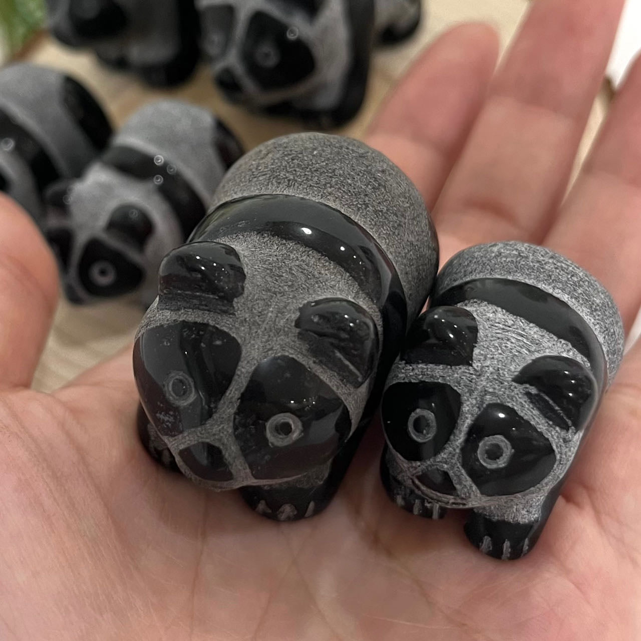 5PCS High Quality Hand-Carved Natural Crystal Panda Statue Set From IG Crystal