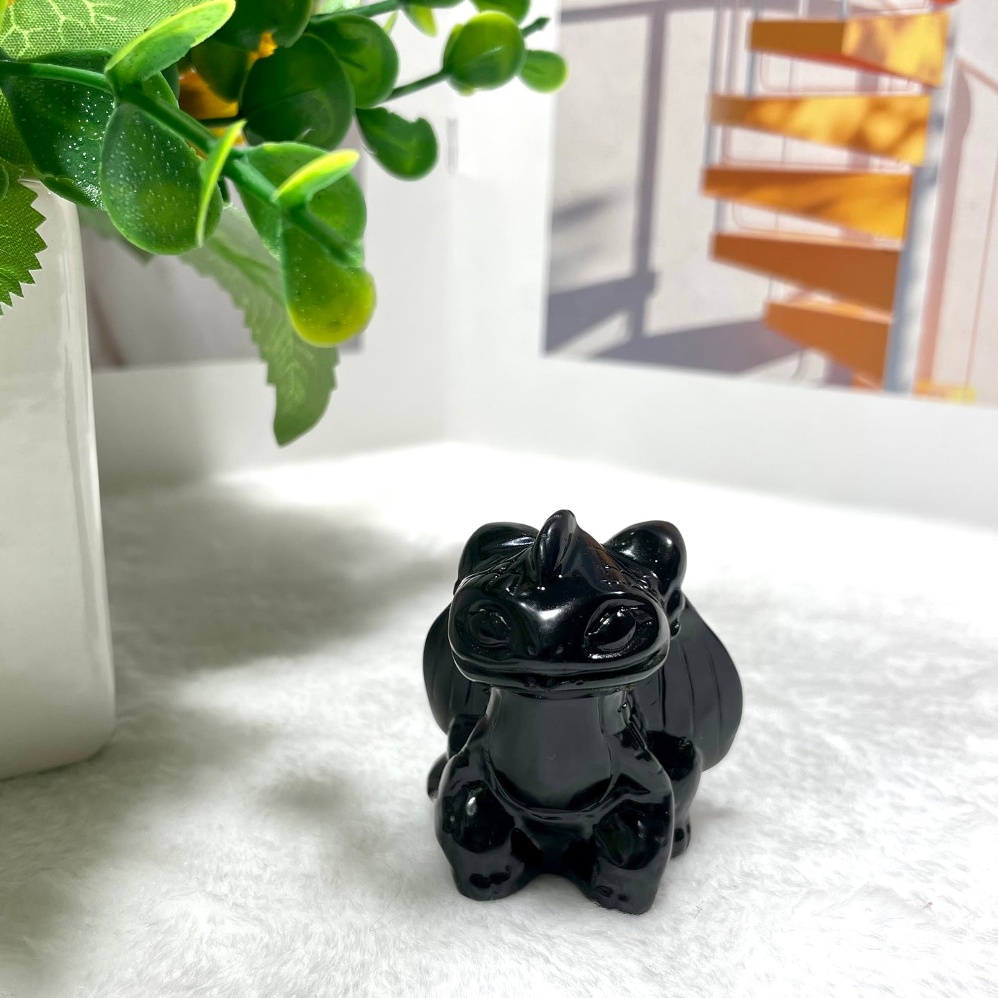 3 Counts 5cm Height Black Obsidian Stitch Crystal Carving Healing Stones Natural Stone Chakra Balancing Reiki Home Office Decor From IG Crystal