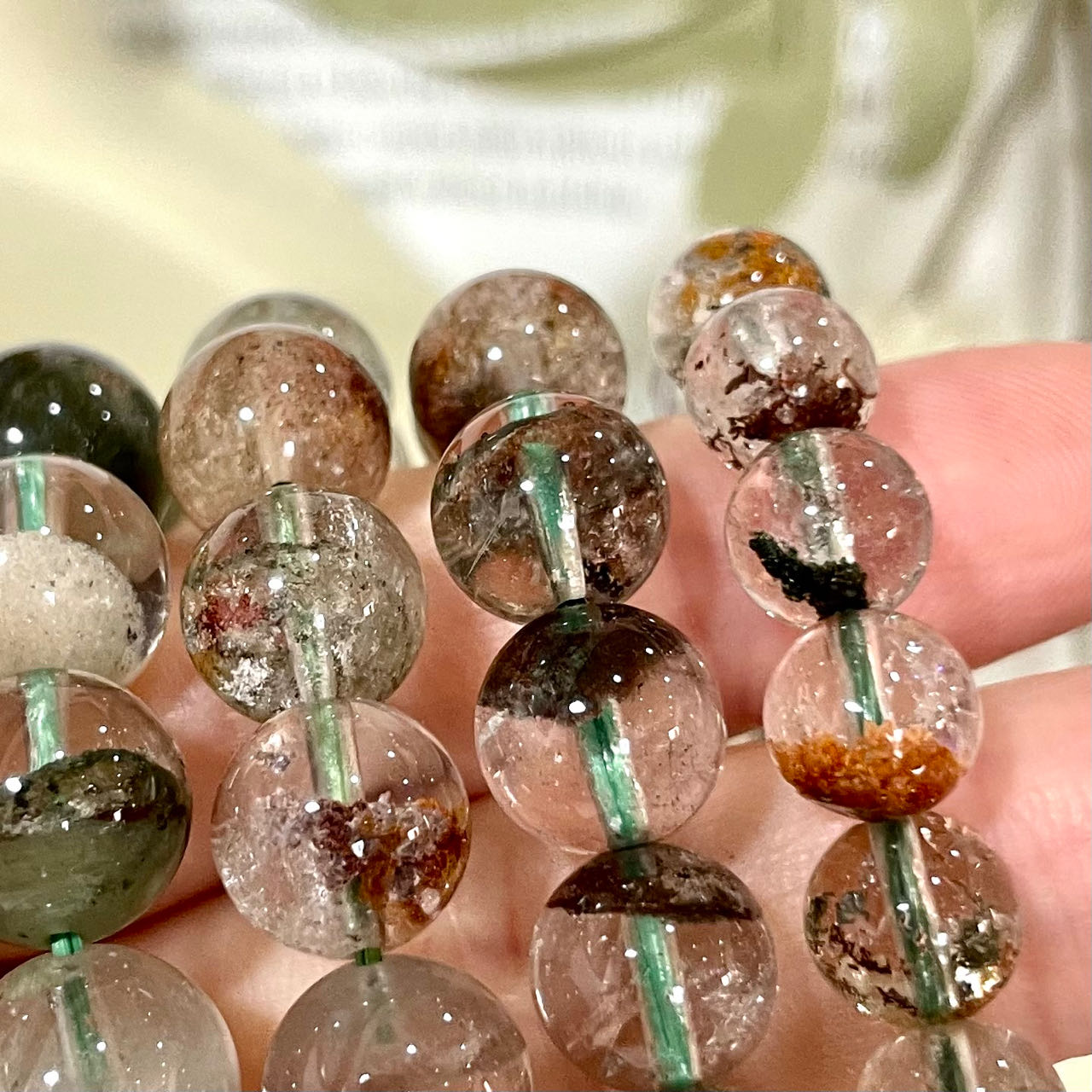 Green Phantom Quartz Bracelet 8~12mm Energy Healing Crystals Jewelry for Women DIY Bracelet From IG Crystal