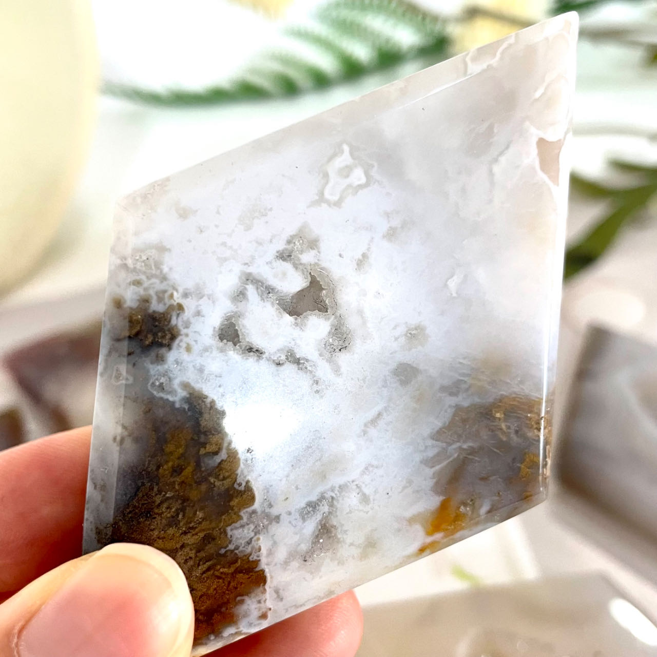 6~7 Counts Rhombus Geode Agate Healing Crystal Home Decor From IG Crystal