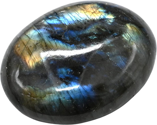 7~9PCS Labradorite Palm Stone Crystal - Natural Chakra Reiki Polished Healing Pocket Worry Stone Crystal From IG Crystal