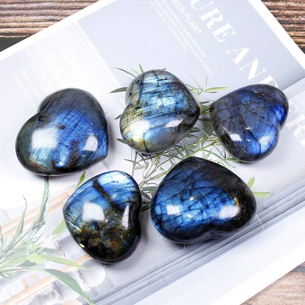 9~10PCS Natural Labradorite Crystal Polished Palm Stone 30-35mm Irregular Shape Heart Love Healing Crystal Moonstone Yoga Meditation From IG Crystal