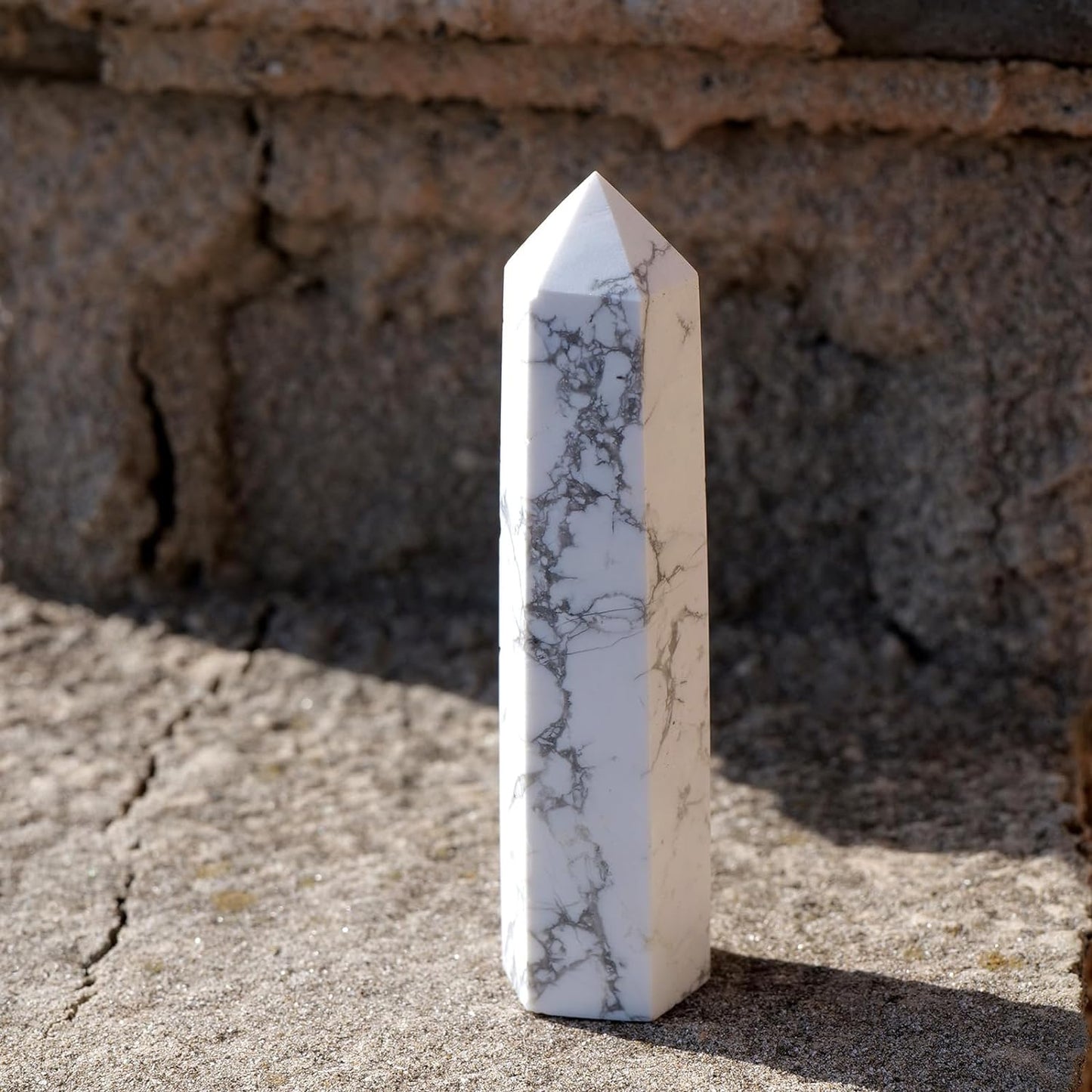 Natural White Turquoise Crystal Wand Obelisk Energy Stone Home Decor Crystal Mineral Crystal Point Collection From IG Crystal