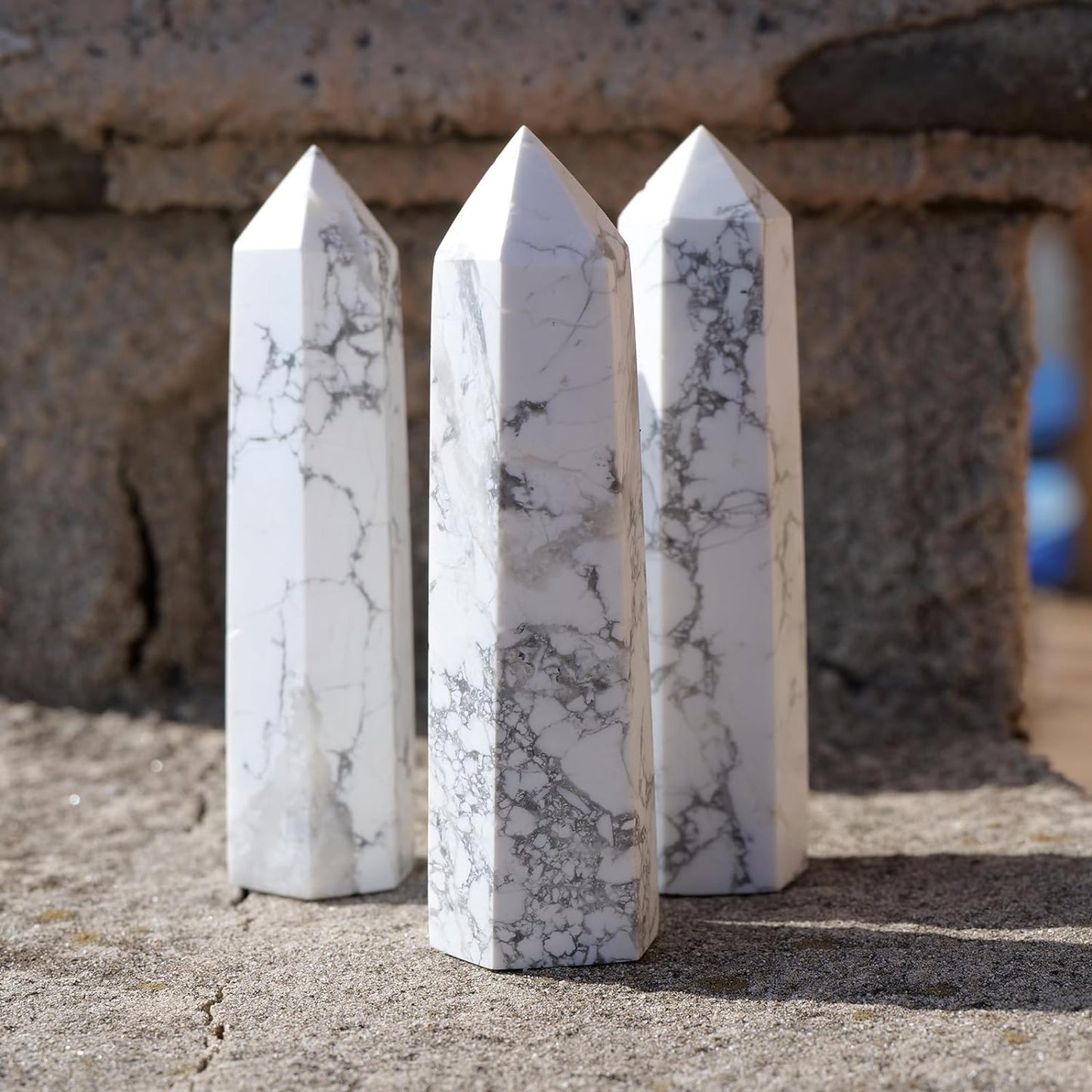 Natural White Turquoise Crystal Wand Obelisk Energy Stone Home Decor Crystal Mineral Crystal Point Collection From IG Crystal
