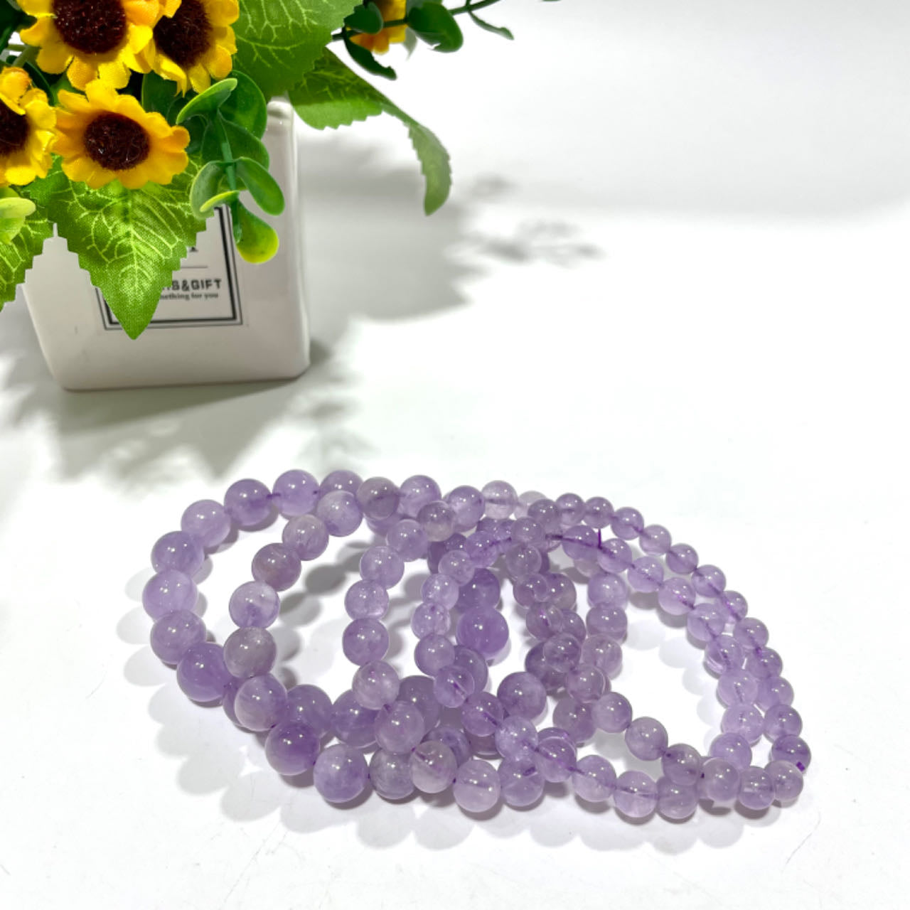 Lavender Quartz Crystal Bracelet 7~12mm Energy Healing Crystals Jewelry for Women DIY Bracelet From IG Crystal
