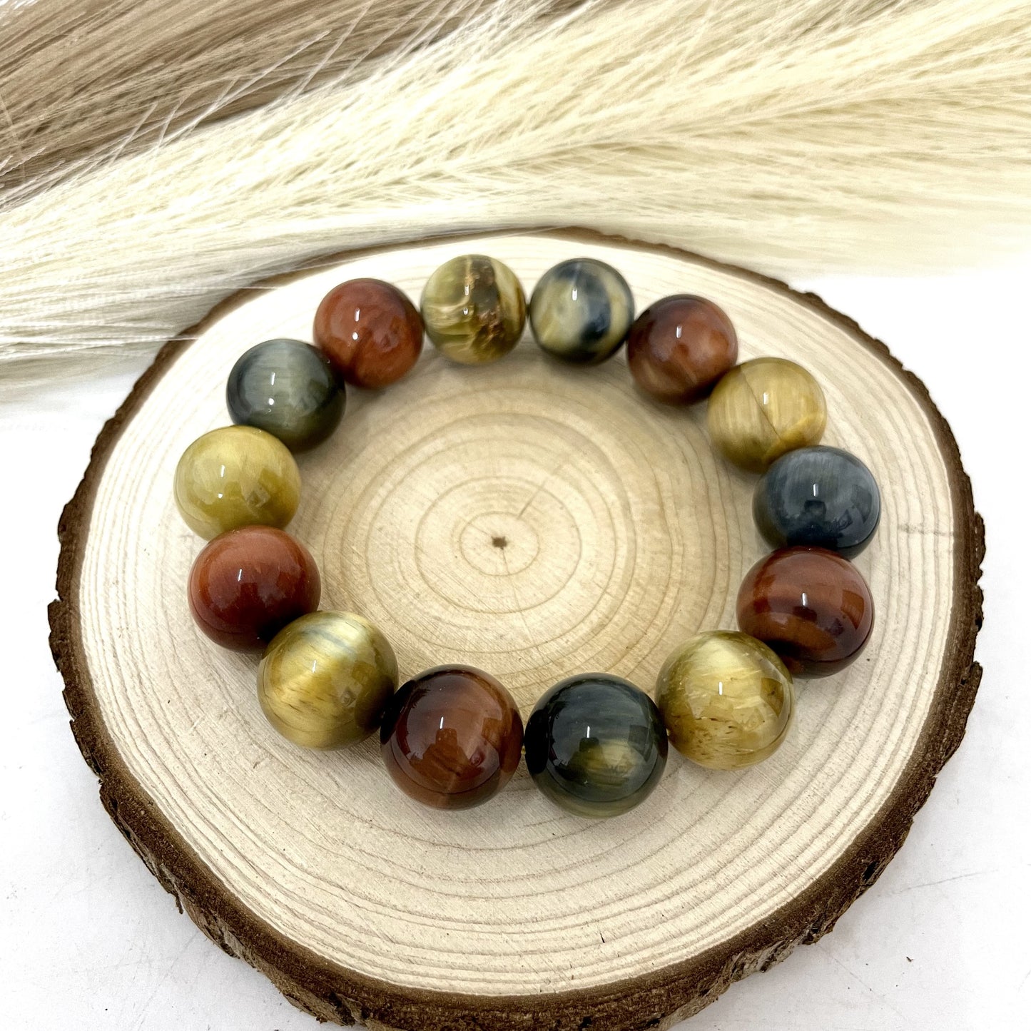 Colourful Tiger Eyes Bracelets 10~16mm Natural Crystals Healing Crystals Bracelet for Women and Men Teens Crystal Jewelry Shop Pretty Crystals From IG Crystal