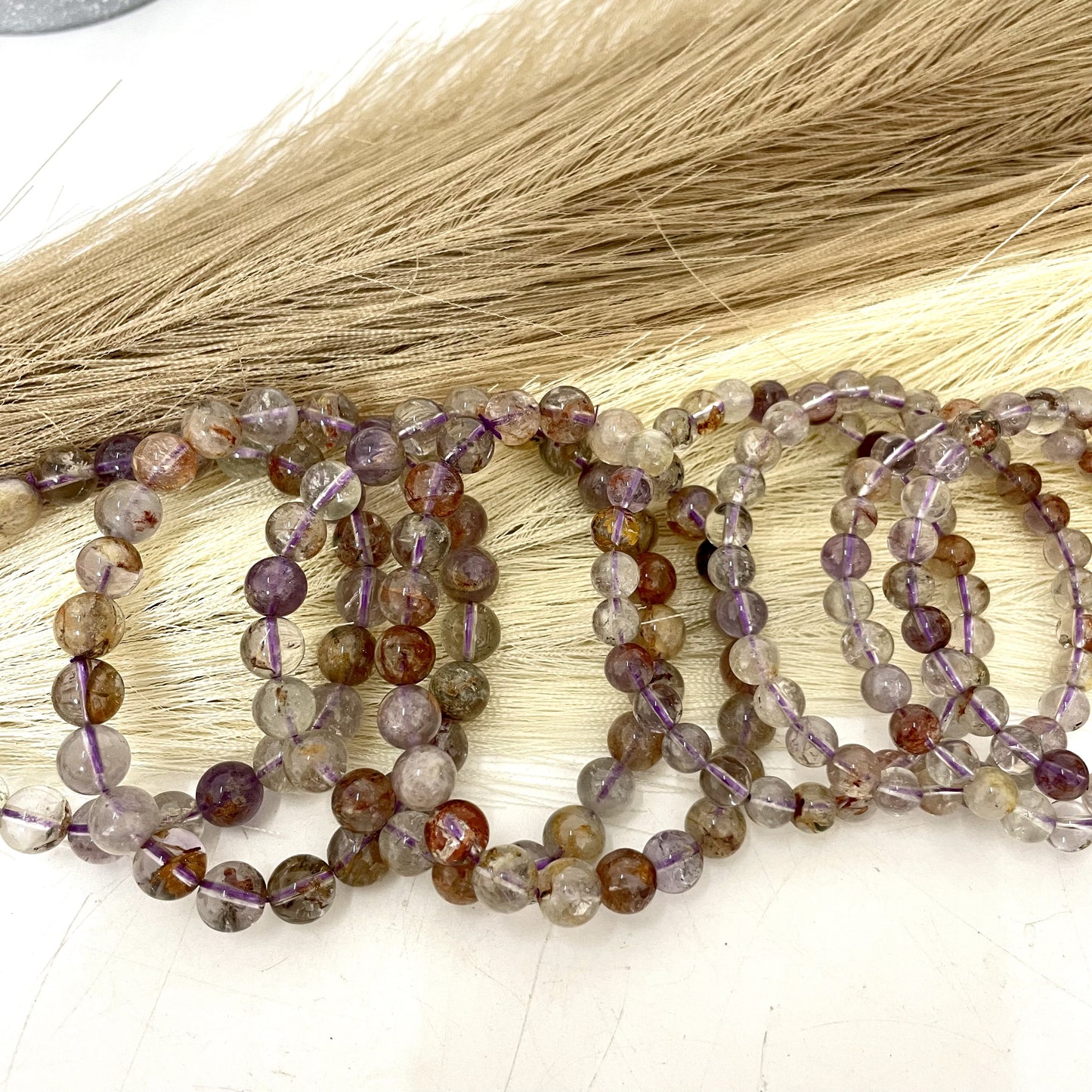 Purple Ghost Crystal Garden Quartz Bracelets 7mm 8mm Natural Crystals Healing Crystals Bracelet for Women and Men Teens Crystal Jewelry Shop Pretty Crystals From IG Crystal