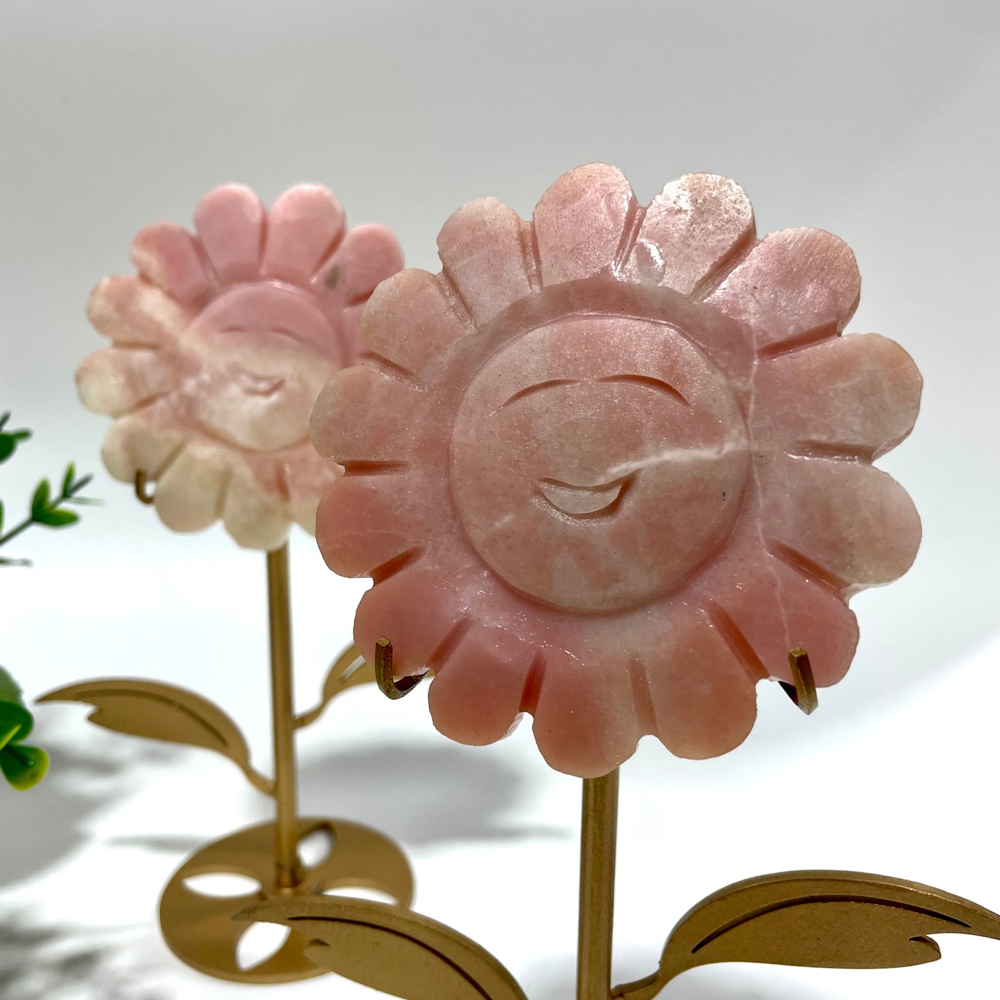 1 Count Pink Opal Smile Sunflower Crystal Carving Desk Decoration With Stand Natural Stone Gem Mining Chakra Balancing Reiki Healing Crystal Mystery Crystal Display Crystal Shopping Online Home Office Decor From IG Crystal