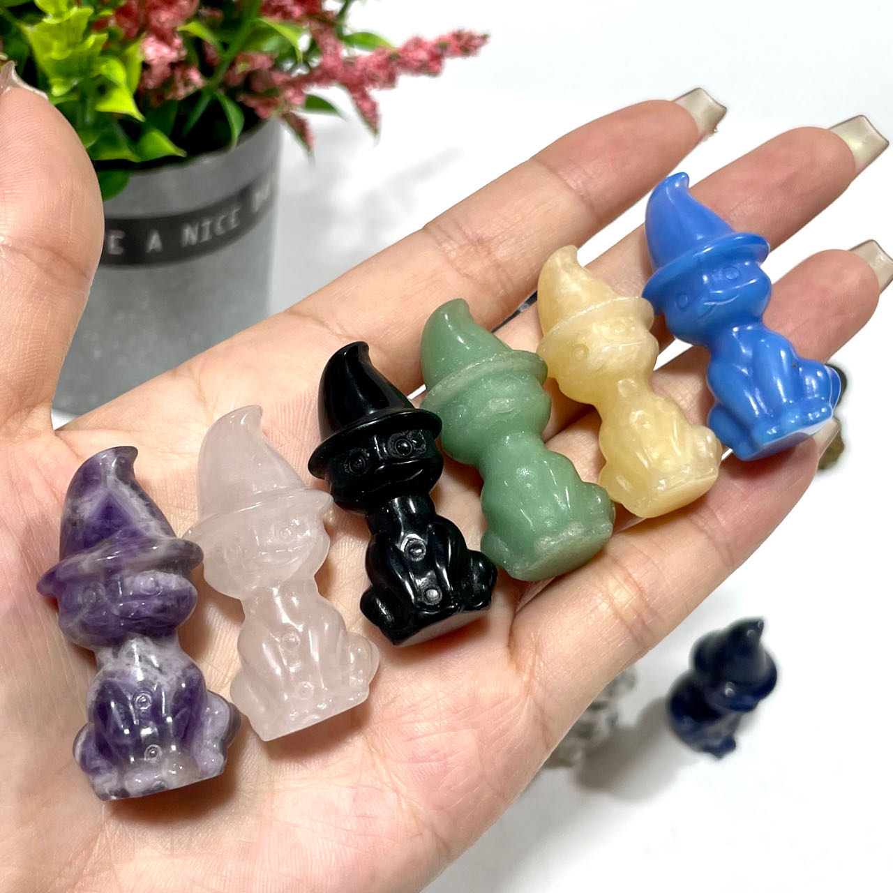 3 Counts Various Materials Halloween Ghost Cat Crystal Carving Healing Crystal Gem Reiki Healing Home Decor Crystal Jewelry Shop Pretty Crystals From IG Crystal
