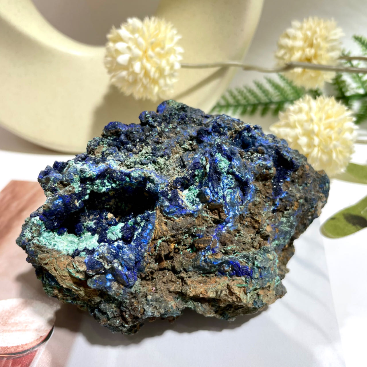 Crystal Raw Chessylite Rough Stone Azurite Natural Azurite Specimen for Decoration From IG Crystal