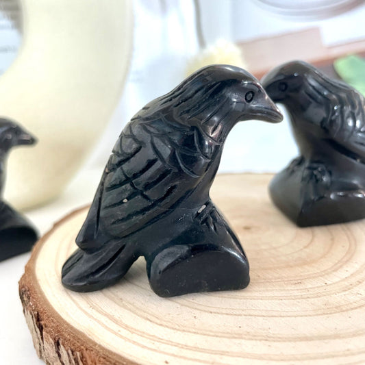 Black Obsidian Crow Crystal Healing Stone Home Decoration Stochastic 2PCS From IG Crystal