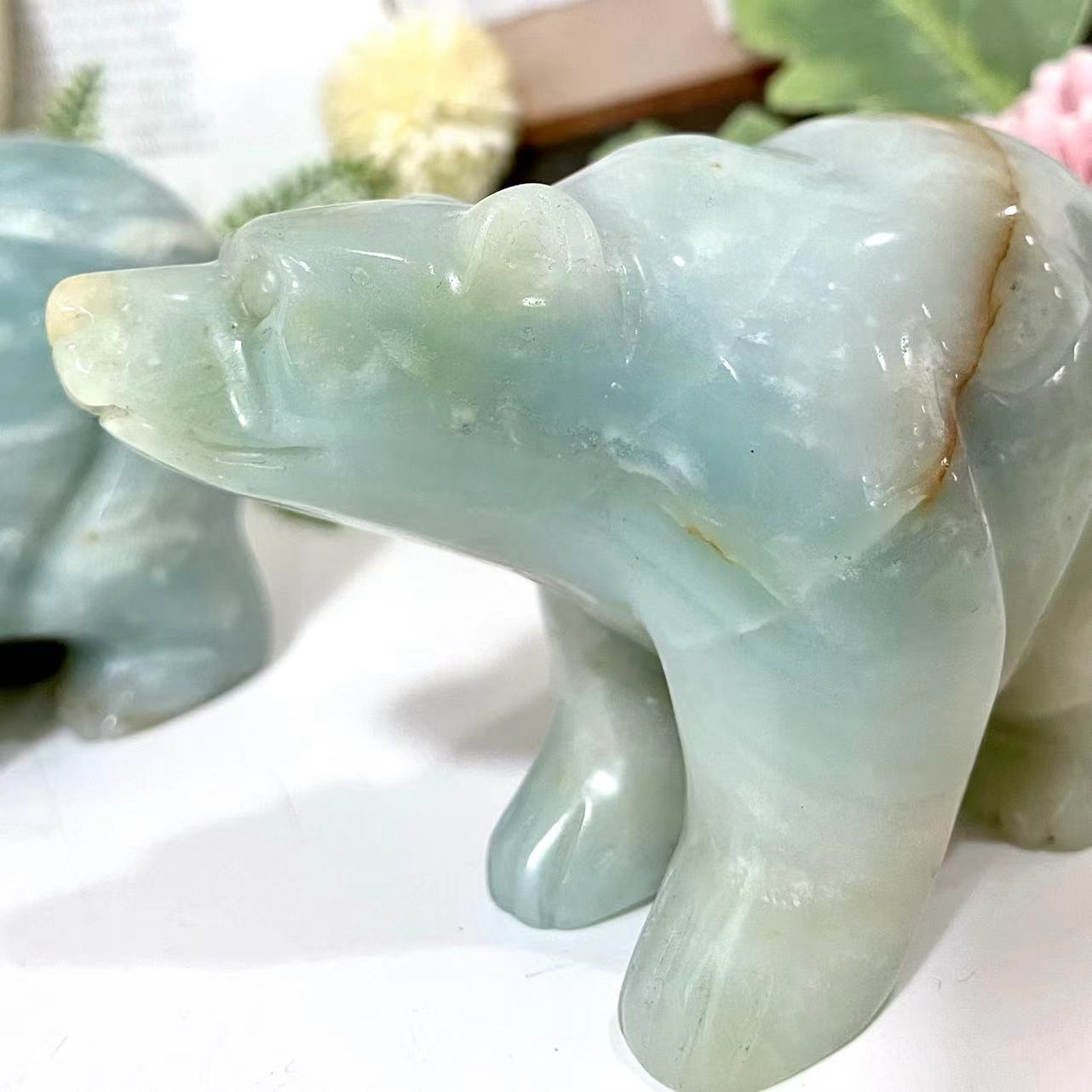 Carribean Calcit Animals Crystal Elephant Penguin Bear Healing Stone Stochastic 1PCS From IG Crystal