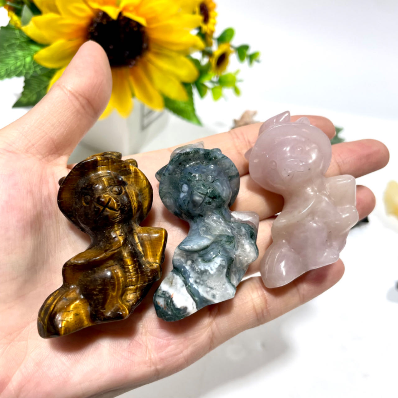 3 Counts Various Materials Witch Cat Crystal Carving Healing Crystal Gem Reiki Healing Home Decor Crystal Jewelry Shop Pretty Crystals From IG Crystal