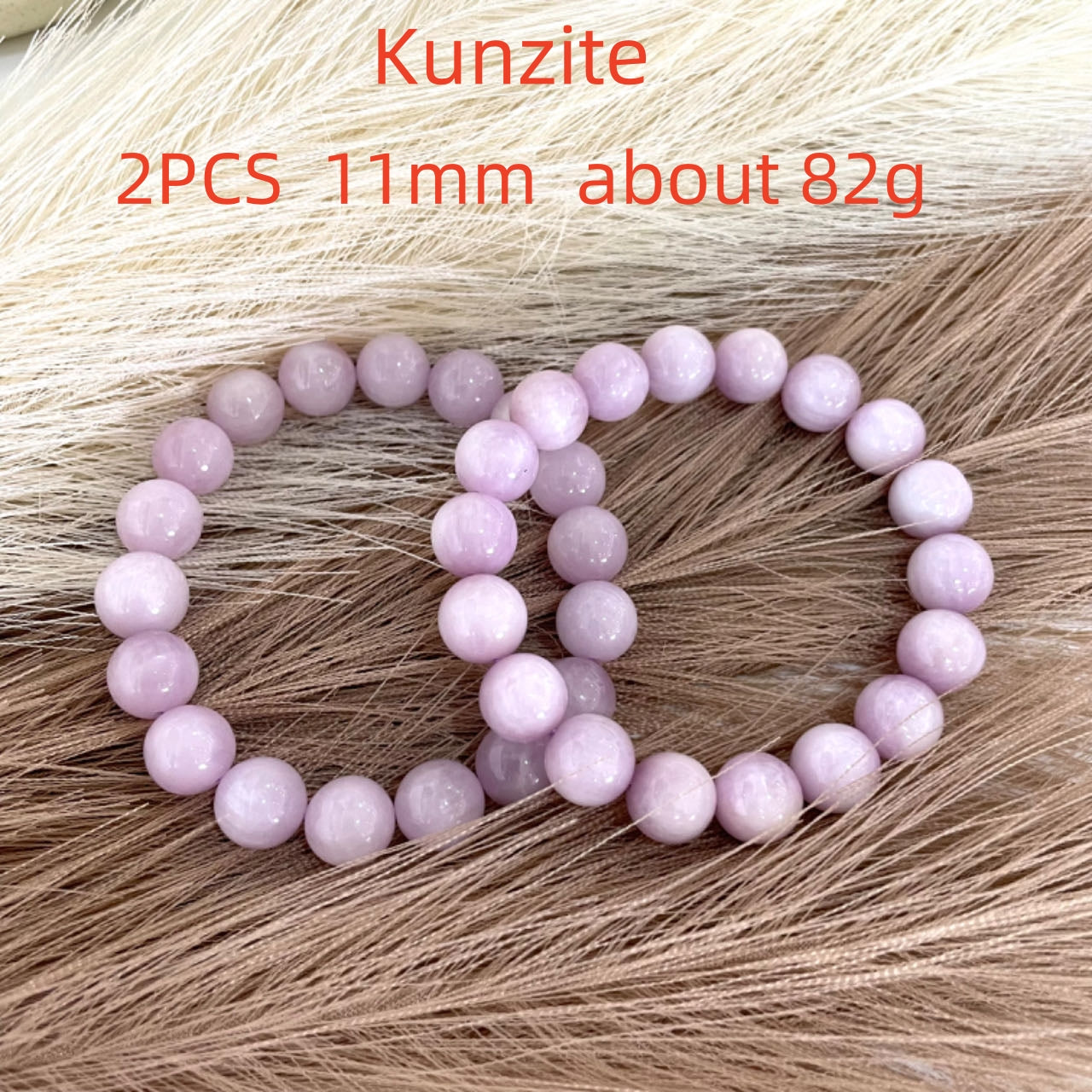 2 / 7PCS Crystal Bracelets Set Lasionite Purple Mica Morganite Black Rutile  Red Pyramid Kunzite Sunstone From IG Crystal