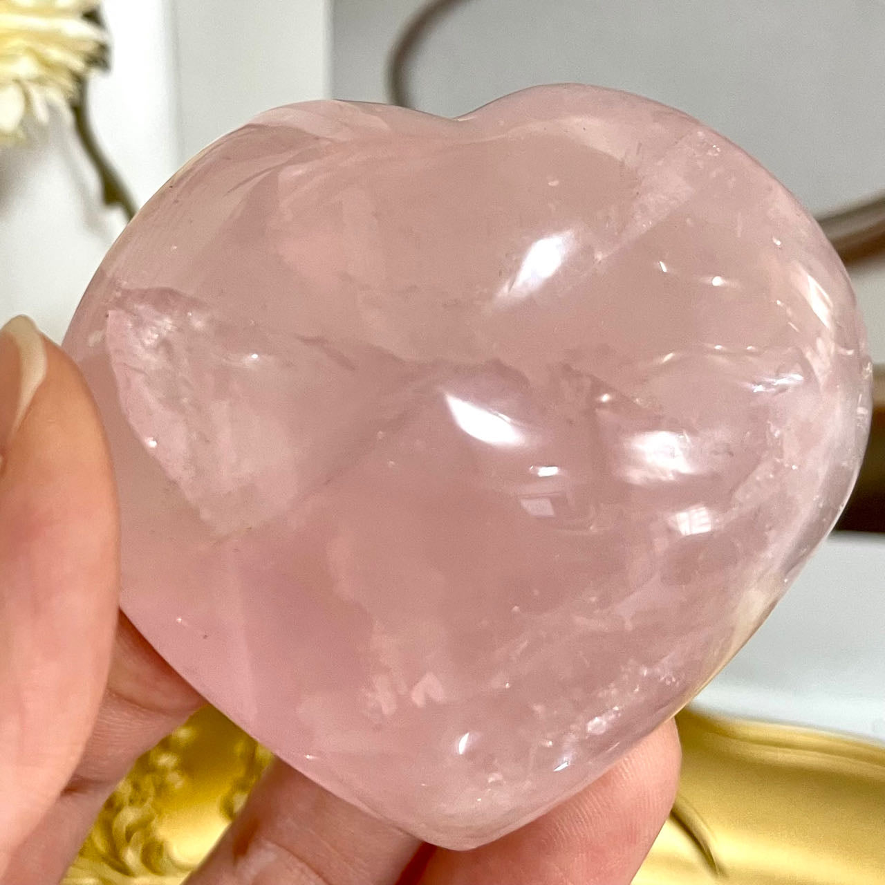 3~4PCS Heart Shape Rose Quartz Crystal From IG Crystal