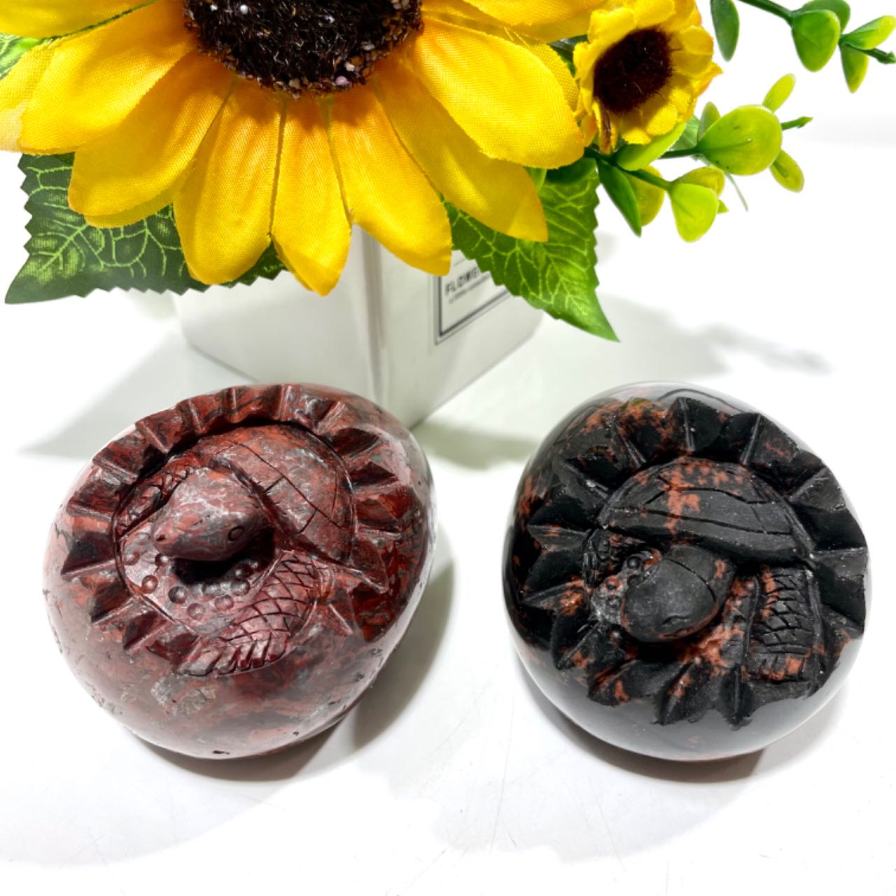 1 Count Turtle Egg Crystal Red Black Crystal Shell Breaking Healing Crystal Gem Reiki Healing Home Decor Crystal Jewelry Shop Pretty Crystals From IG Crystal