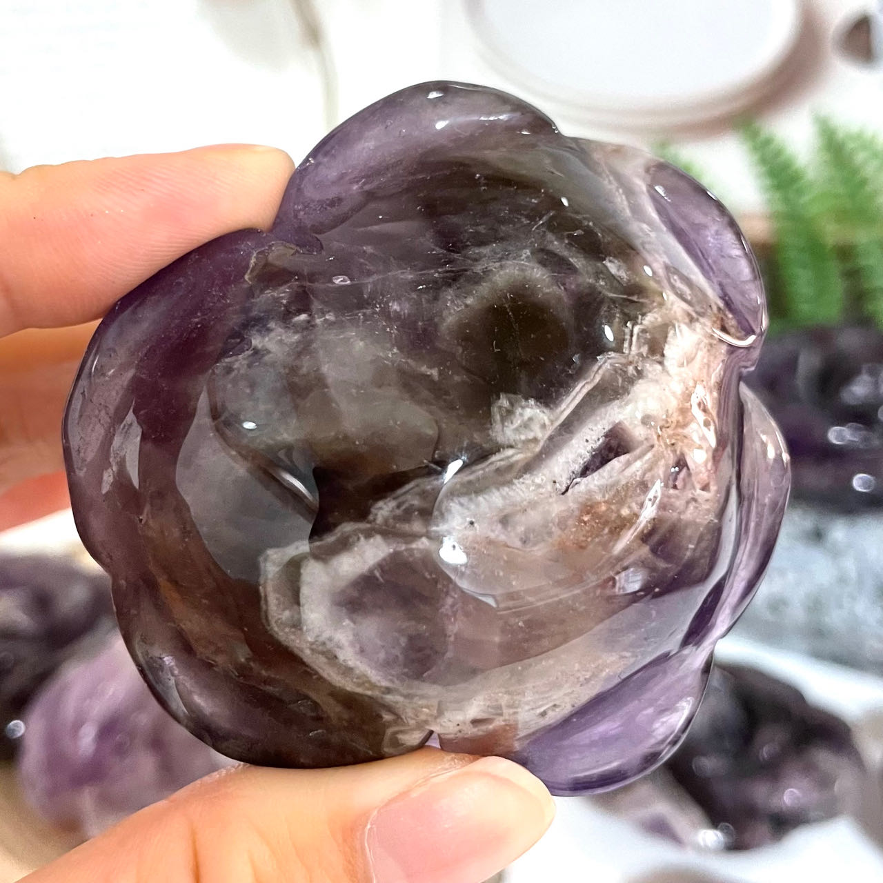 Stochastic 2PCS Flower Crystals Dream Amethyst From IG Crystal