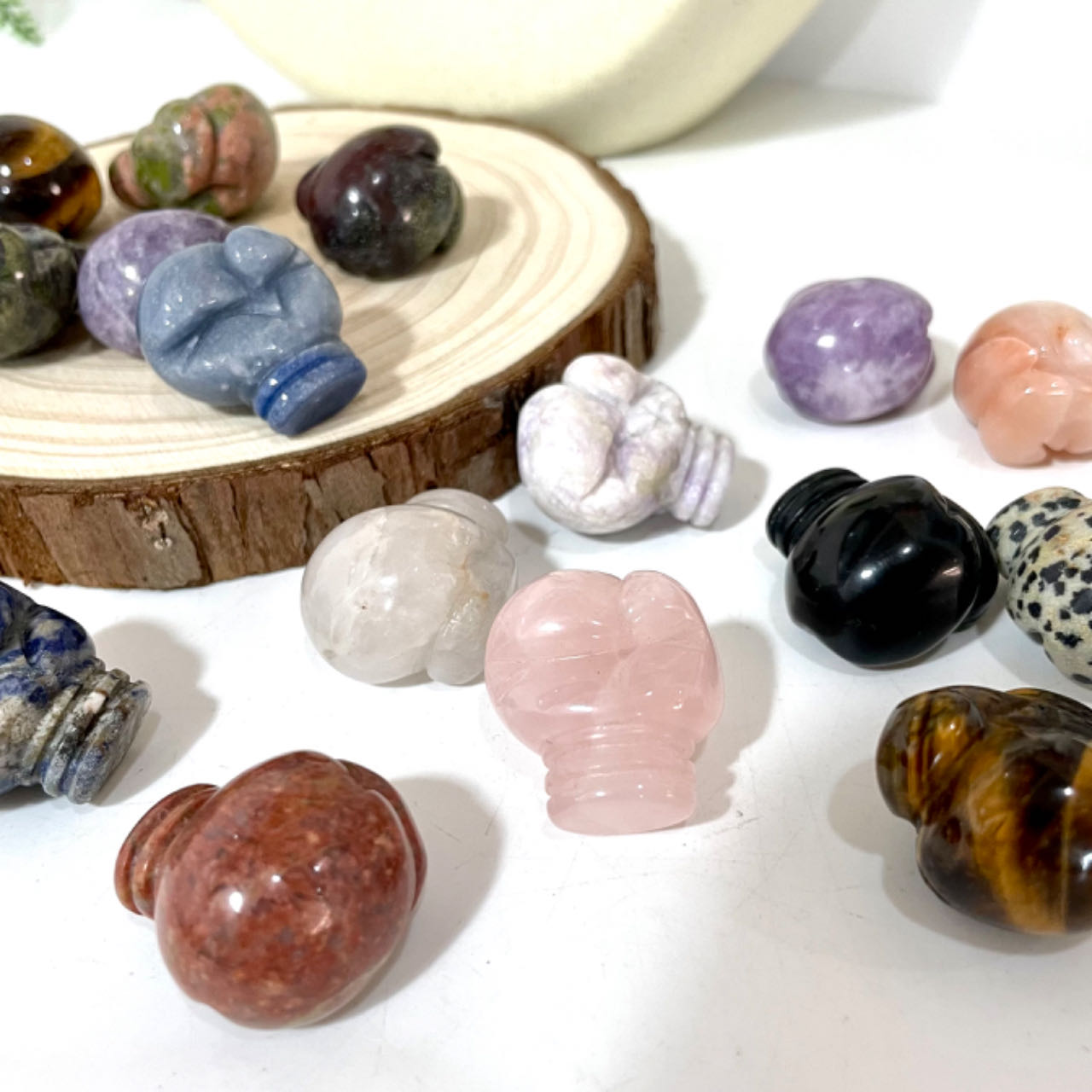 IG Crystal Boxing Gloves Crystals 5 pairs Rose Quartz Clear Quartz Amethyst Green Aventurine Sodalite Healing Stone Home decoration