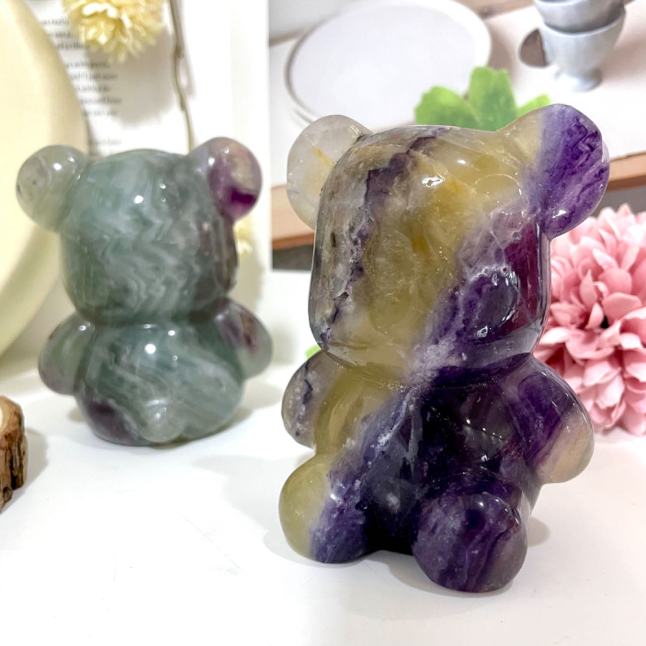 Fluorite Bear Healing Stone Home Decoration Stochastic 1PCS From IG Crystal