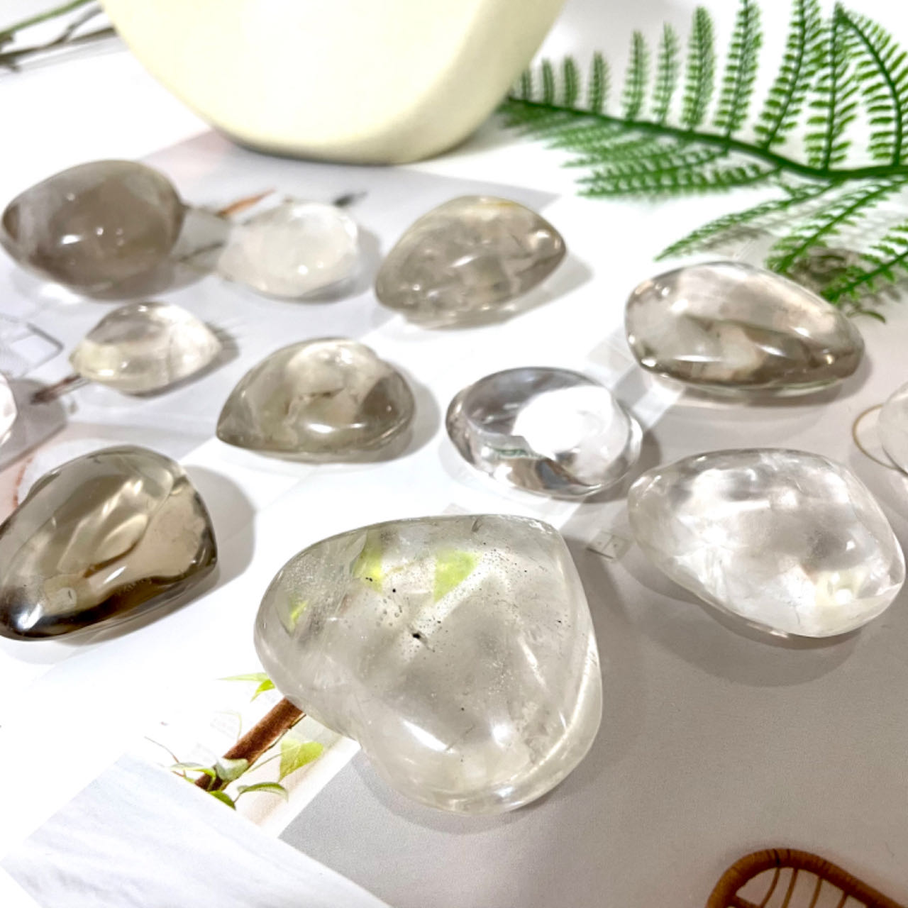 4~7 Counts Heart Shape Clear Quartz Crystal Reiki Crytsal Healing Stone Home Decor From IG Crystal