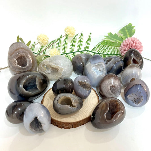 Different Maerail Druzy Egg Natural Raw Geode From IG Crystal