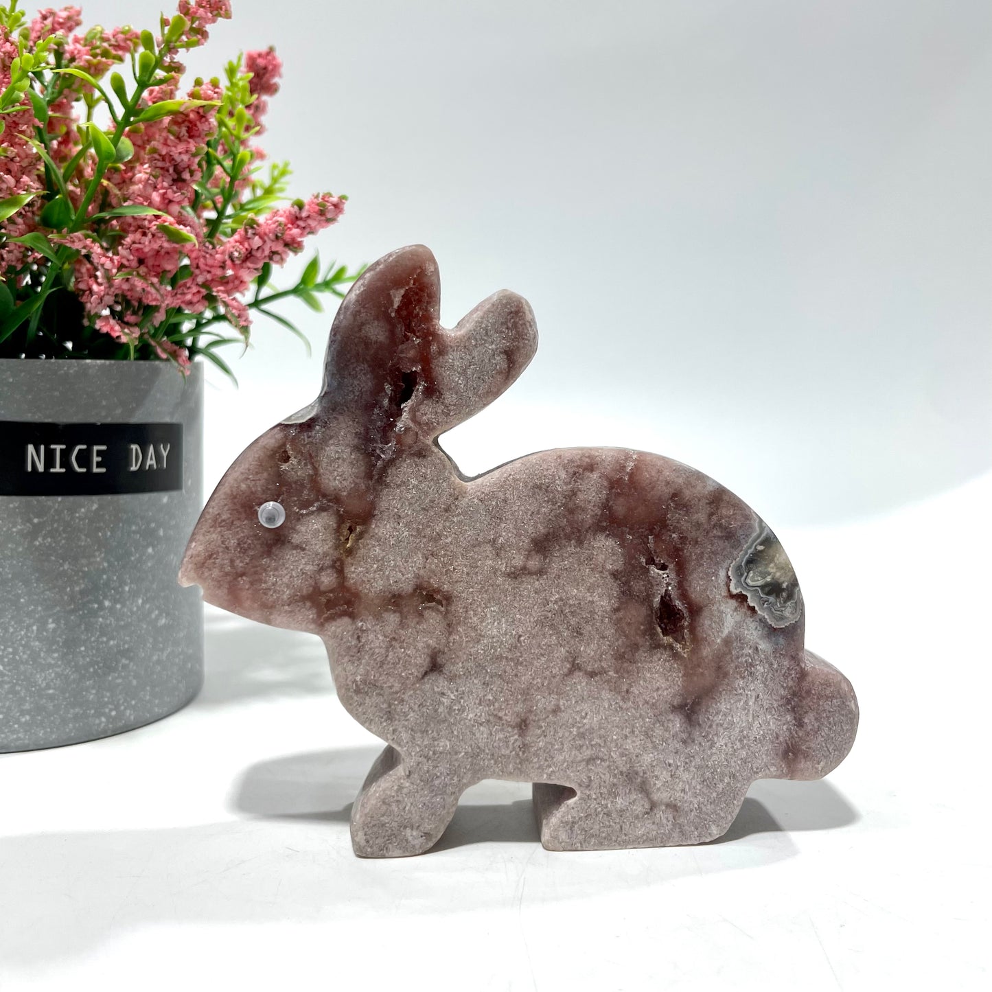 1 Count Pink Amethyst Fish Elephant Rabbit Crystal Carving Healing Stones Natural Stone Chakra Balancing Reiki Home Office Decor From IG Crystal