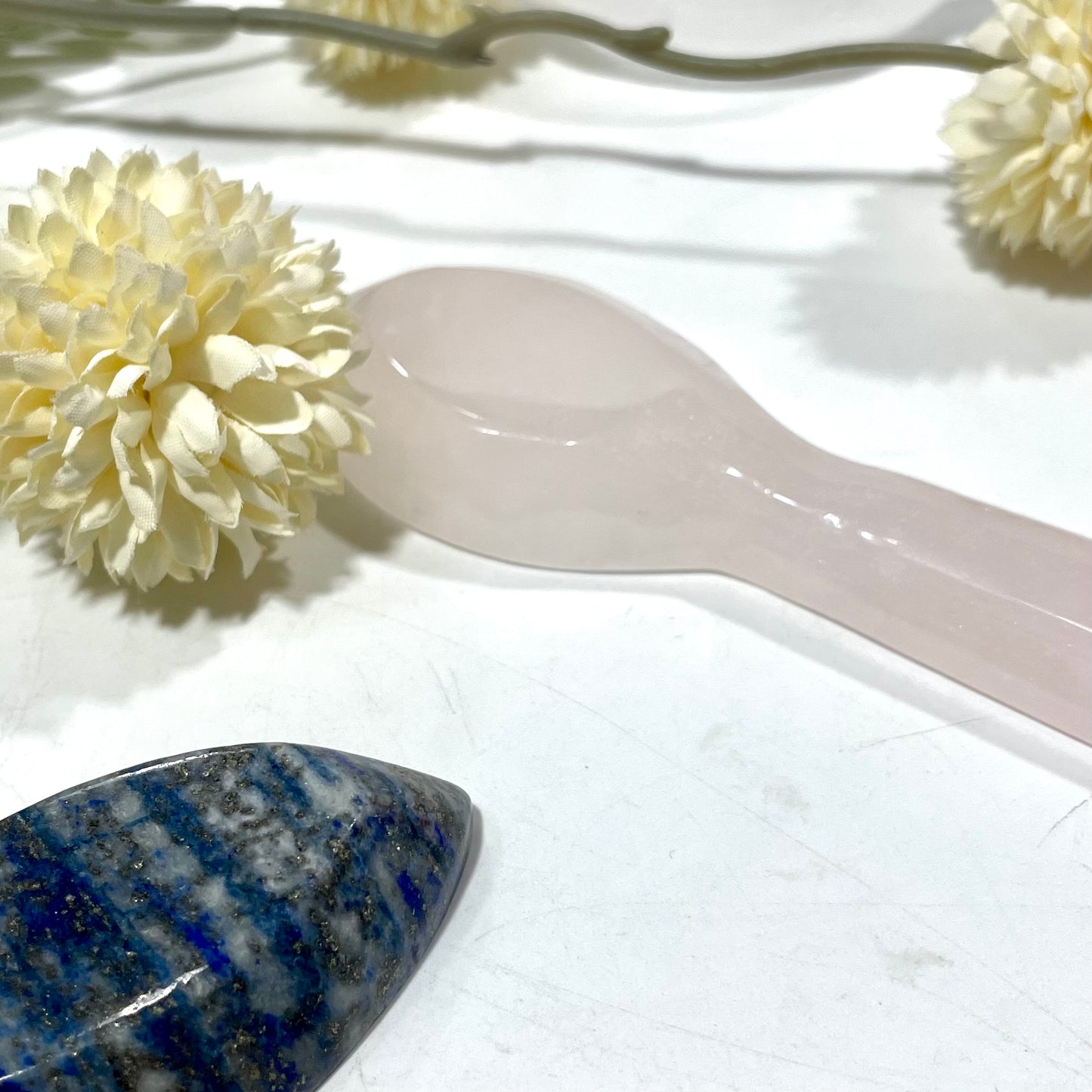 3 Counts Crystal Spoon Scoop Clear Quartz Rose Quartz Amethyst Lapis Lazuli Crystal Carving Healing Stones Natural Stone Chakra Balancing Reiki Home Office Decor From IG Crystal