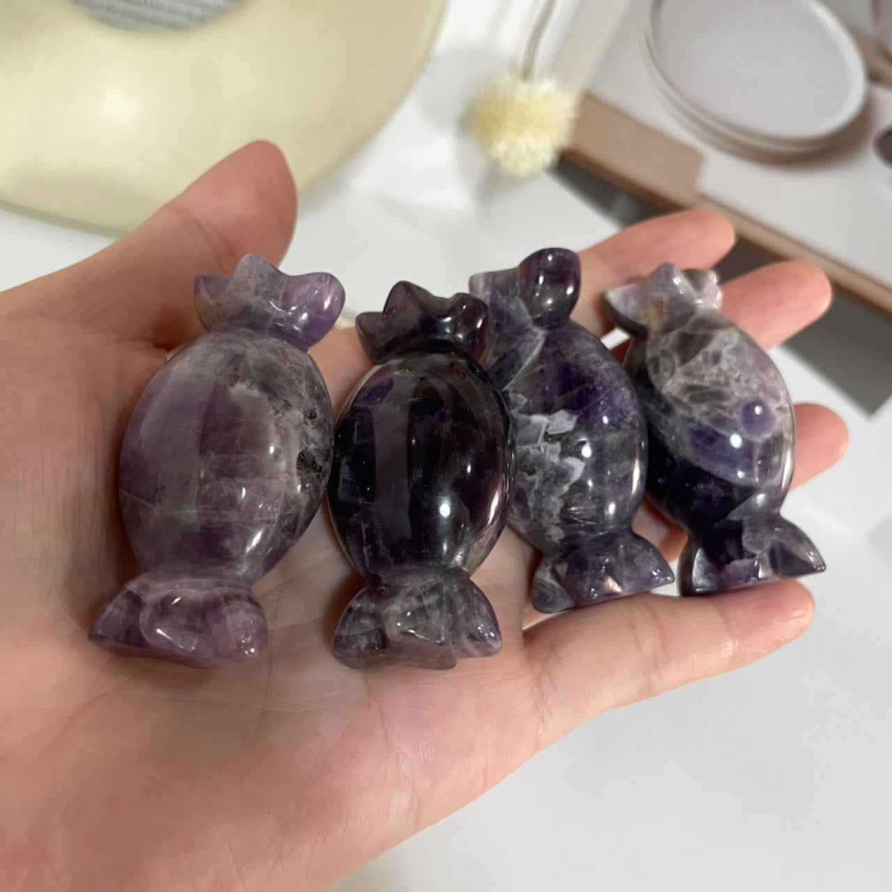 4 Counts Amethyst Candy Crystal Healing Stone Home Decoration From IG Crystal