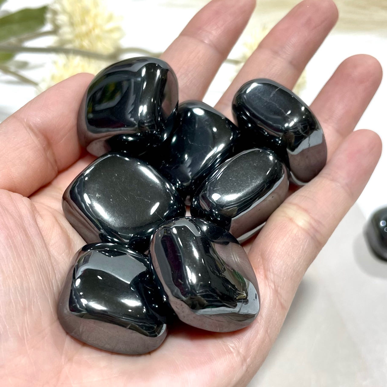 16 Counts Hematite Quadrate Stone Essentials Hematite Tumbled Stone Healing Stone Home Decoration From IG Crystal