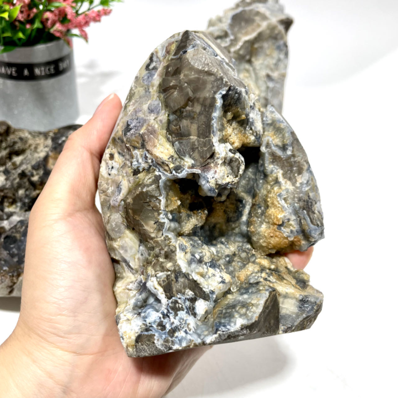 Volcano Agate Raw Gemstone Natural Stone Gem Mining Chakra Balancing Reiki Healing Crystal Mystery Crystal Display Crystal Shopping Online Home Office Decor From IG Crystal