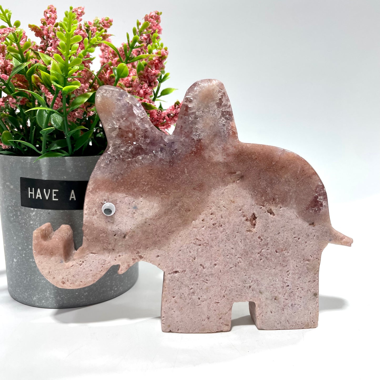 1 Count Pink Amethyst Fish Elephant Rabbit Crystal Carving Healing Stones Natural Stone Chakra Balancing Reiki Home Office Decor From IG Crystal