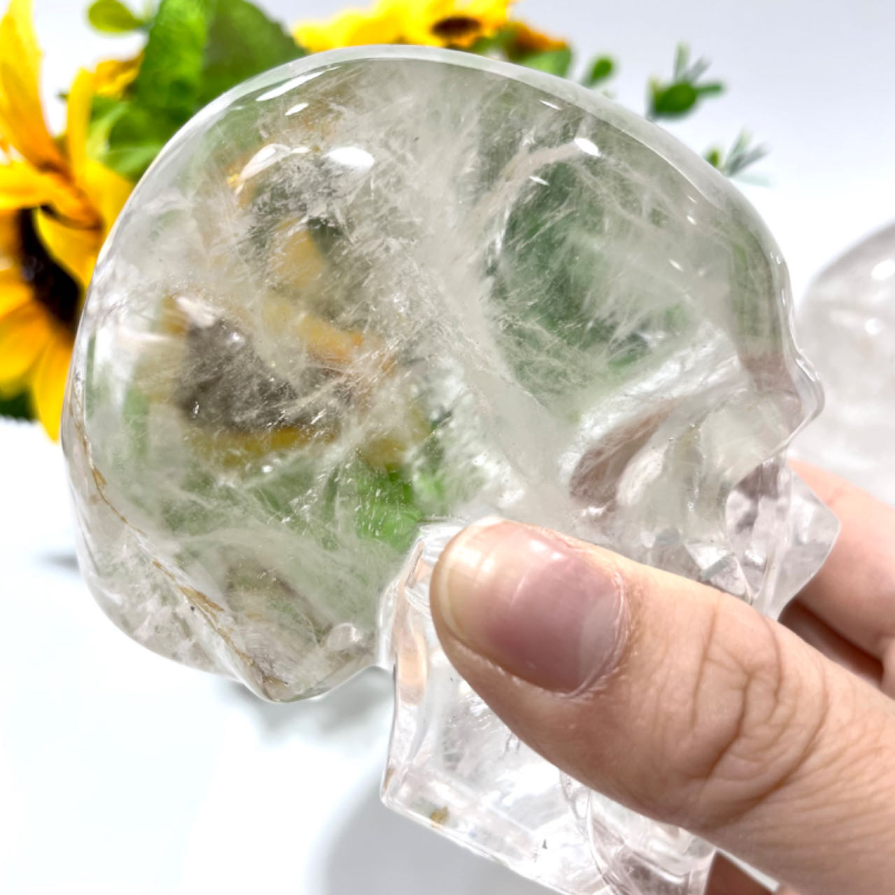 1 Count Big Clear Quartz Skull Healing Crystal Gem Reiki Healing Home Decor Crystal Jewelry Shop Pretty Crystals From IG Crystal