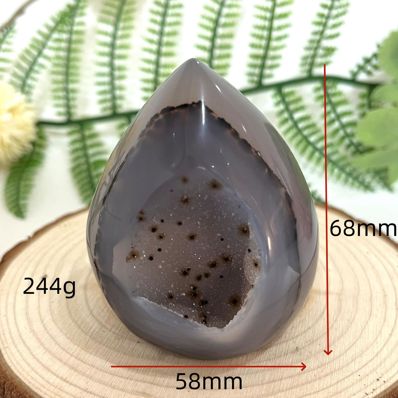 Different Maerail Druzy Egg Natural Raw Geode From IG Crystal