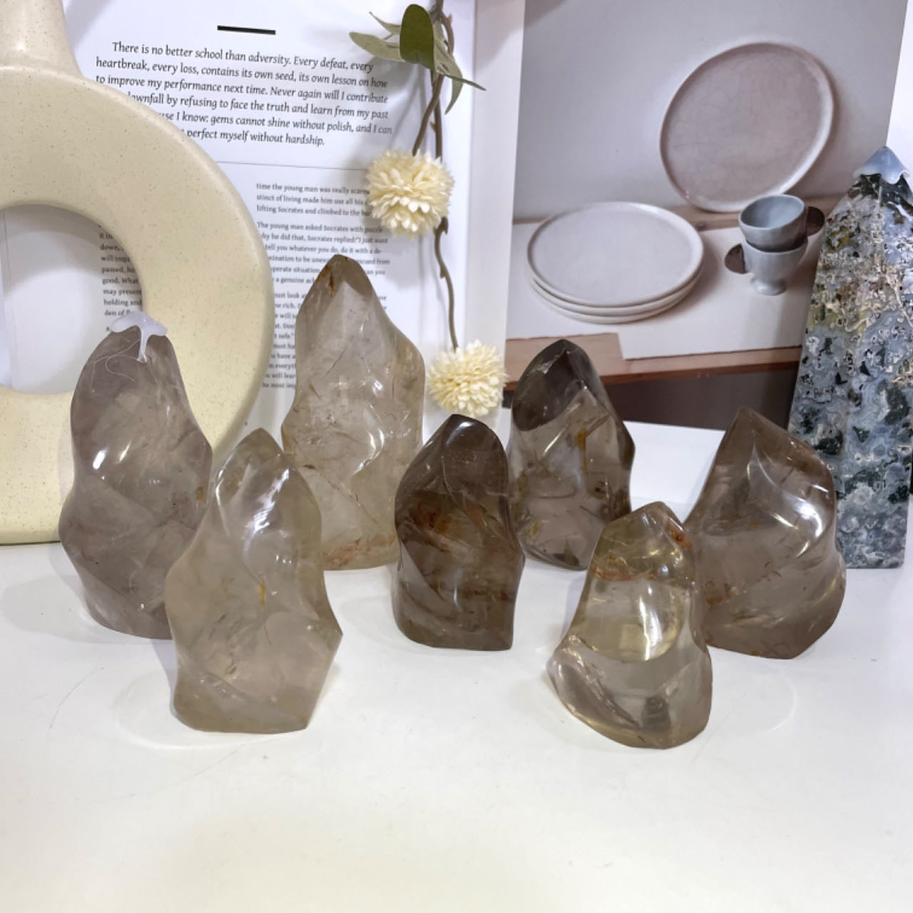 2~3PCS Smoky Quartz Torch Healing Crystal From IG Crystal