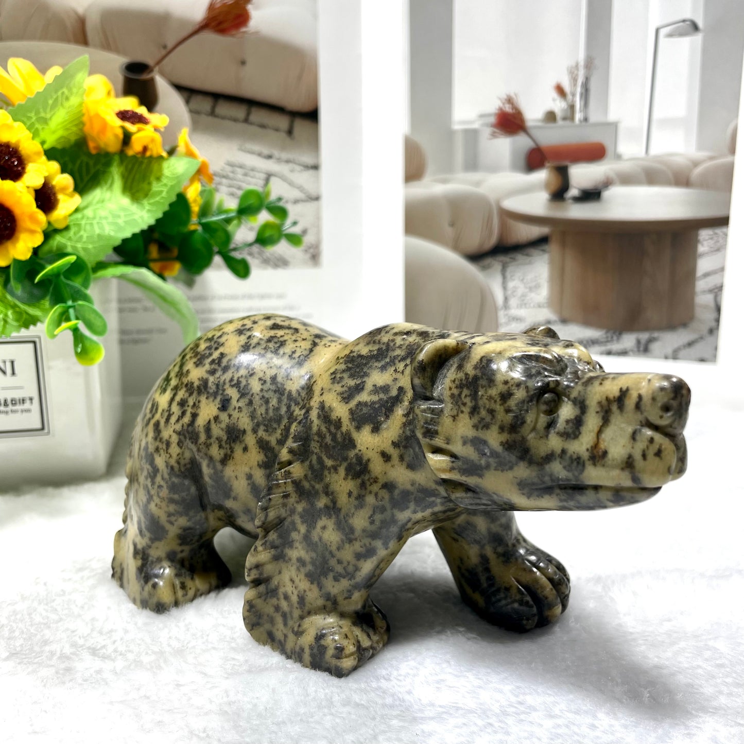 1 Count Floriated Jasper Animals Crystal Carvings Bear Hippo Dog Carvings Healing Stones Natural Stone Chakra Balancing Reiki Home Office Decor From IG Crystal