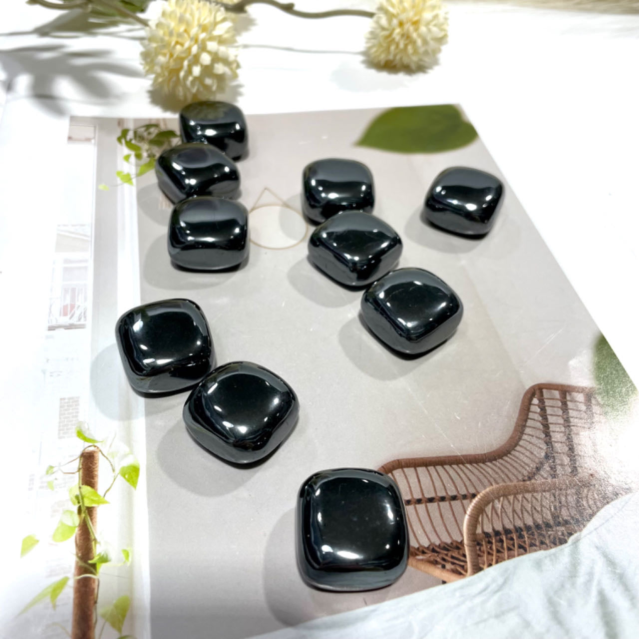 16 Counts Hematite Quadrate Stone Essentials Hematite Tumbled Stone Healing Stone Home Decoration From IG Crystal
