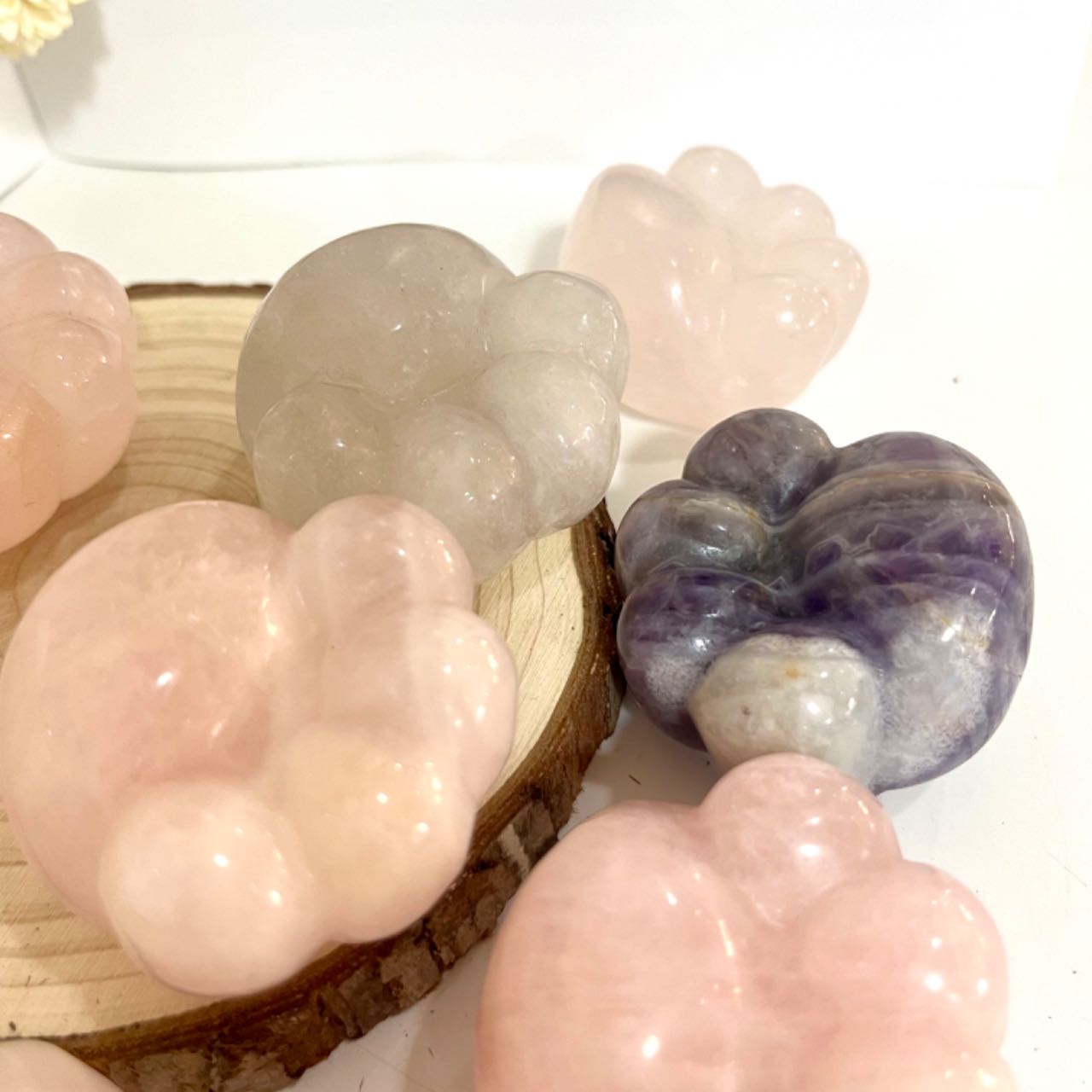 New Arrival Any 4PCS Different Maerail Cat's Paw Crystals Clear Quartz Rose Quartz Amethyst From IG Crystal