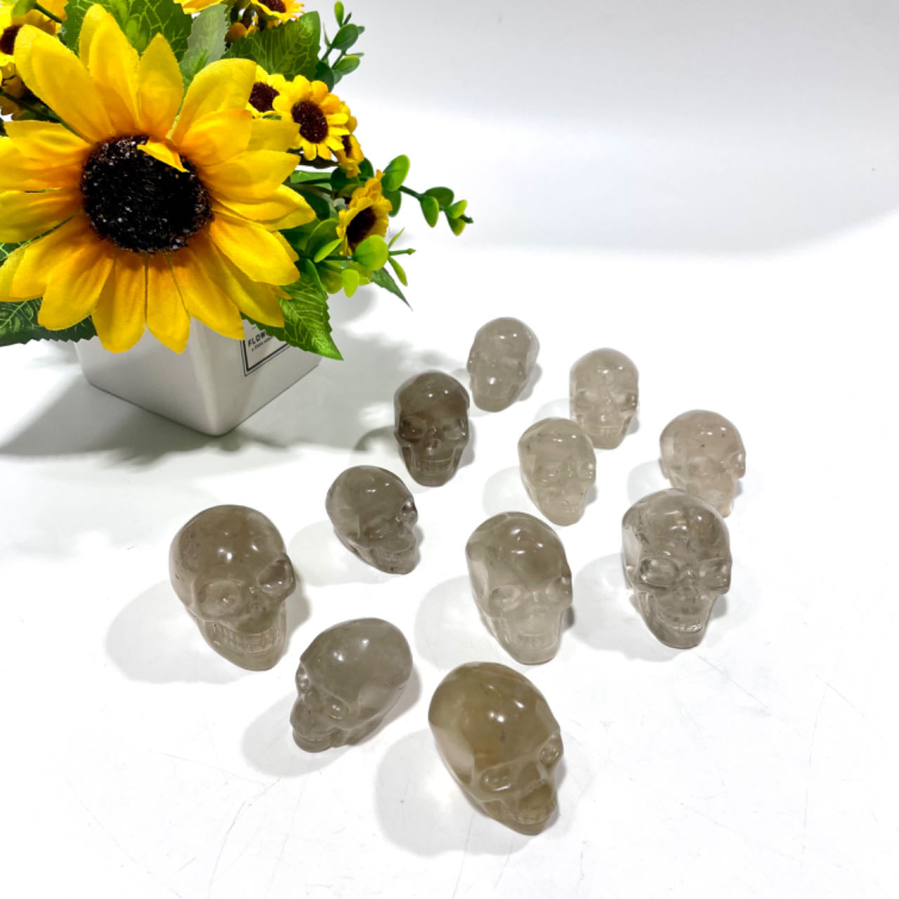 2~4 Counts Tea-coloured Citrine Small Skull Crystal Healing Crystal Home Decoration From IG Crystal