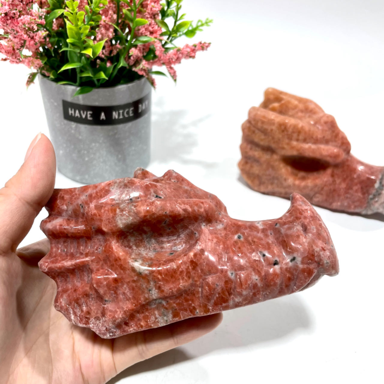 1 Count Sunstone Dragon Head Crystal Carving Natural Stone Gem Mining Chakra Balancing Reiki Healing Crystal Mystery Crystal Display Crystal Shopping Online Home Office Decor From IG Crystal