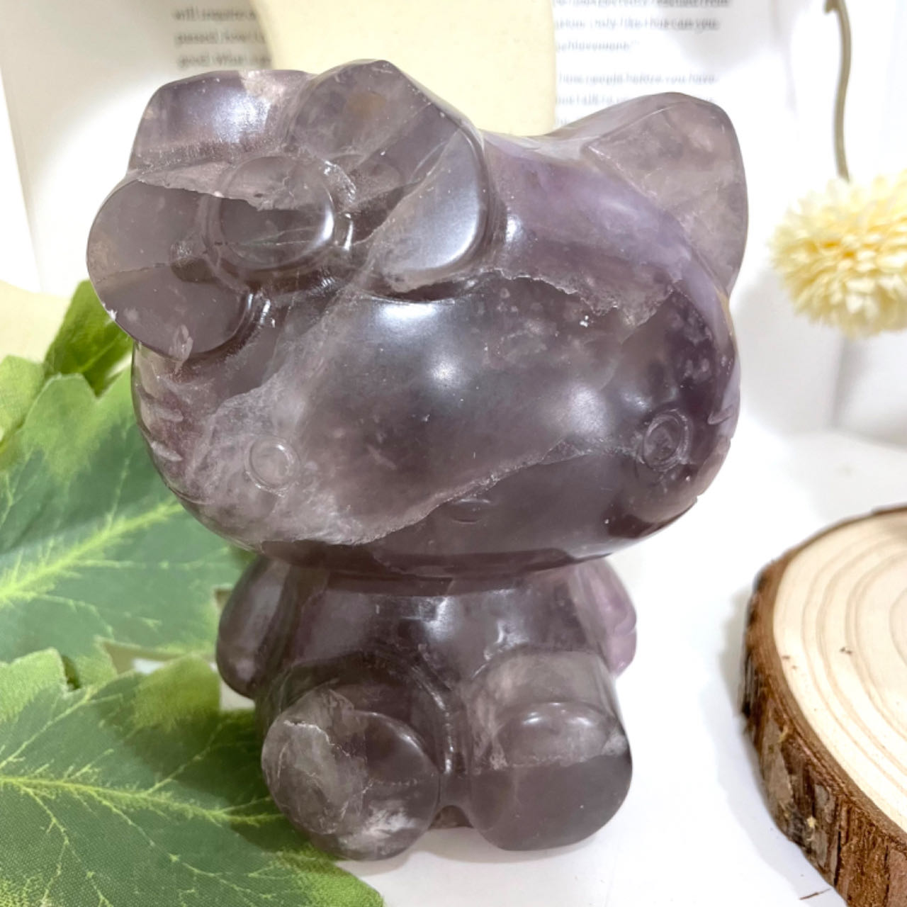 Stochastic 1PCS HK Hand-Carved Natural Flourite Amethyst Crystal Statue From IG Crystal