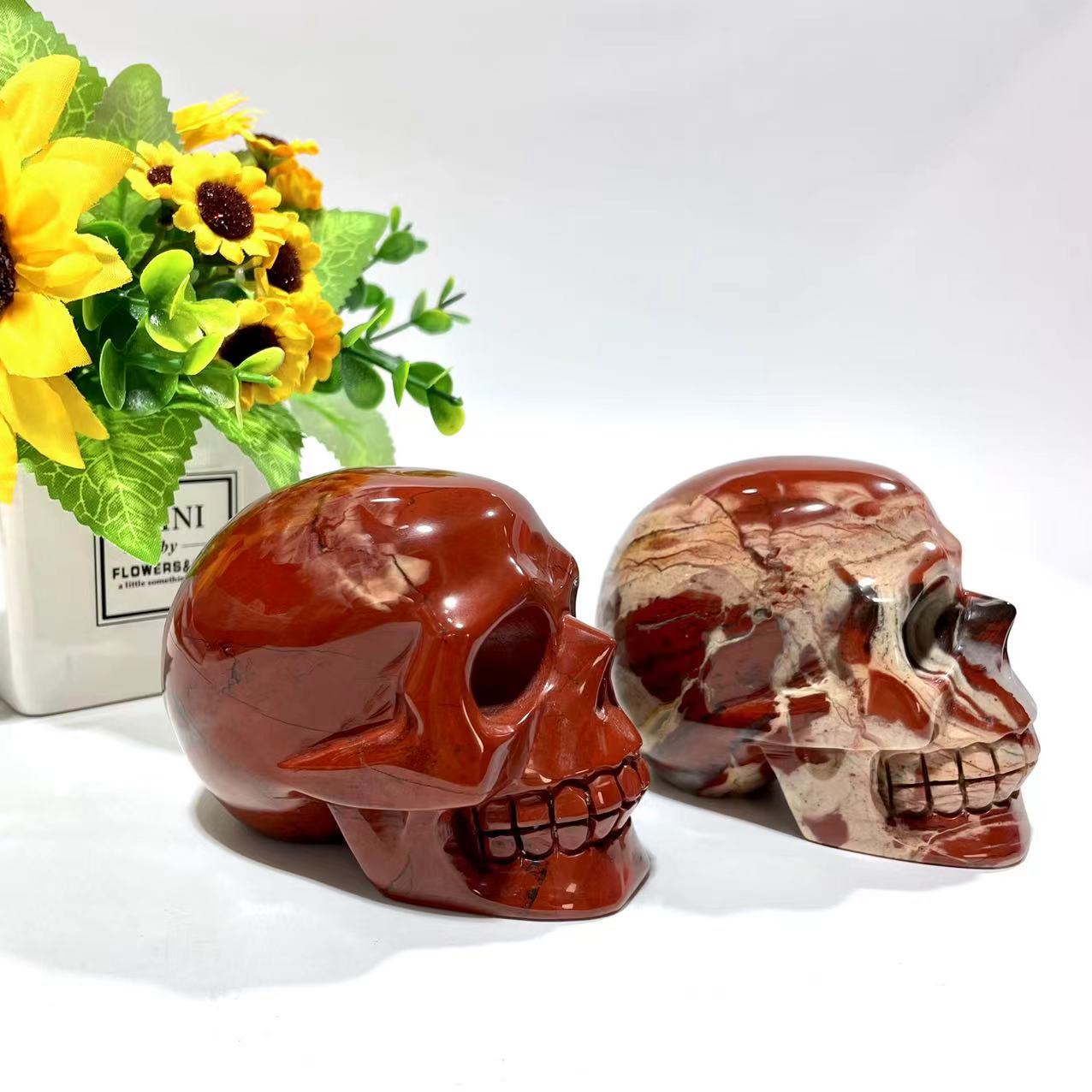 1 Count Red Jasper Skull Crystal Carving Natural Stone Gem Mining Chakra Balancing Reiki Healing Crystal Mystery Crystal Display Crystal Shopping Online Home Office Decor From IG Crystal
