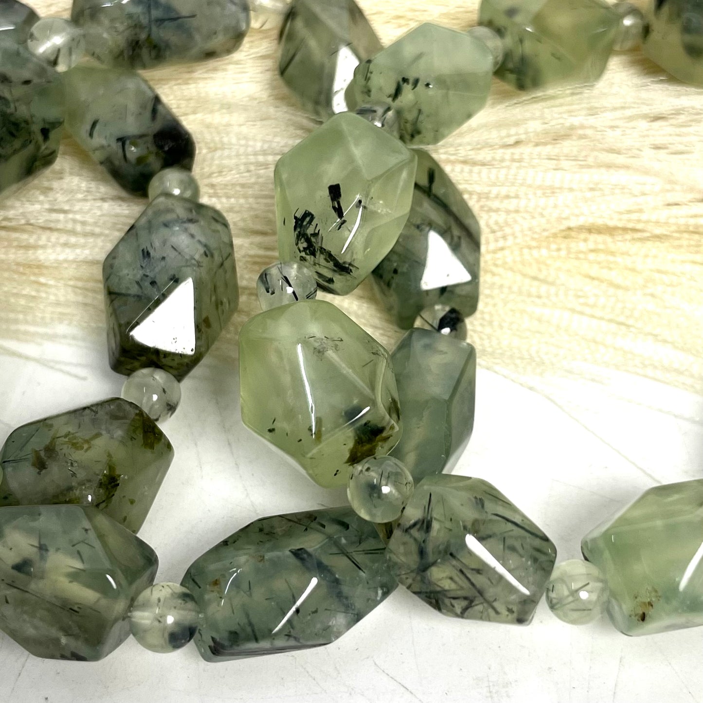 2 Counts Prehnite Bracelets 12~15mm Natural Crystals Healing Crystals Bracelet for Women and Men Teens Crystal Jewelry Shop Pretty Crystals From IG Crystal