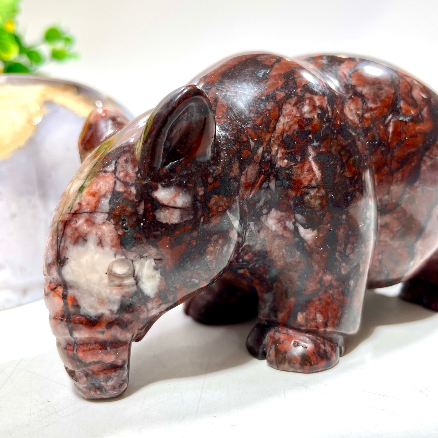 1 Count Anteater Crystal Carving Chalcedony Red Picture Jasper Healing Stones Natural Stone Chakra Balancing Reiki Home Office Decor From IG Crystal