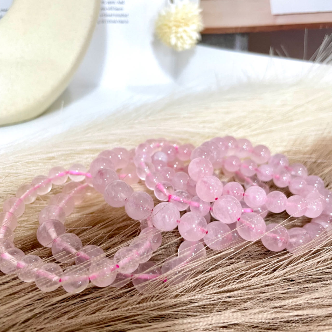 Rose Quartz Bracelet 8mm 10mm Energy Healing Crystals Jewelry for Women DIY Bracelet From IG Crystal