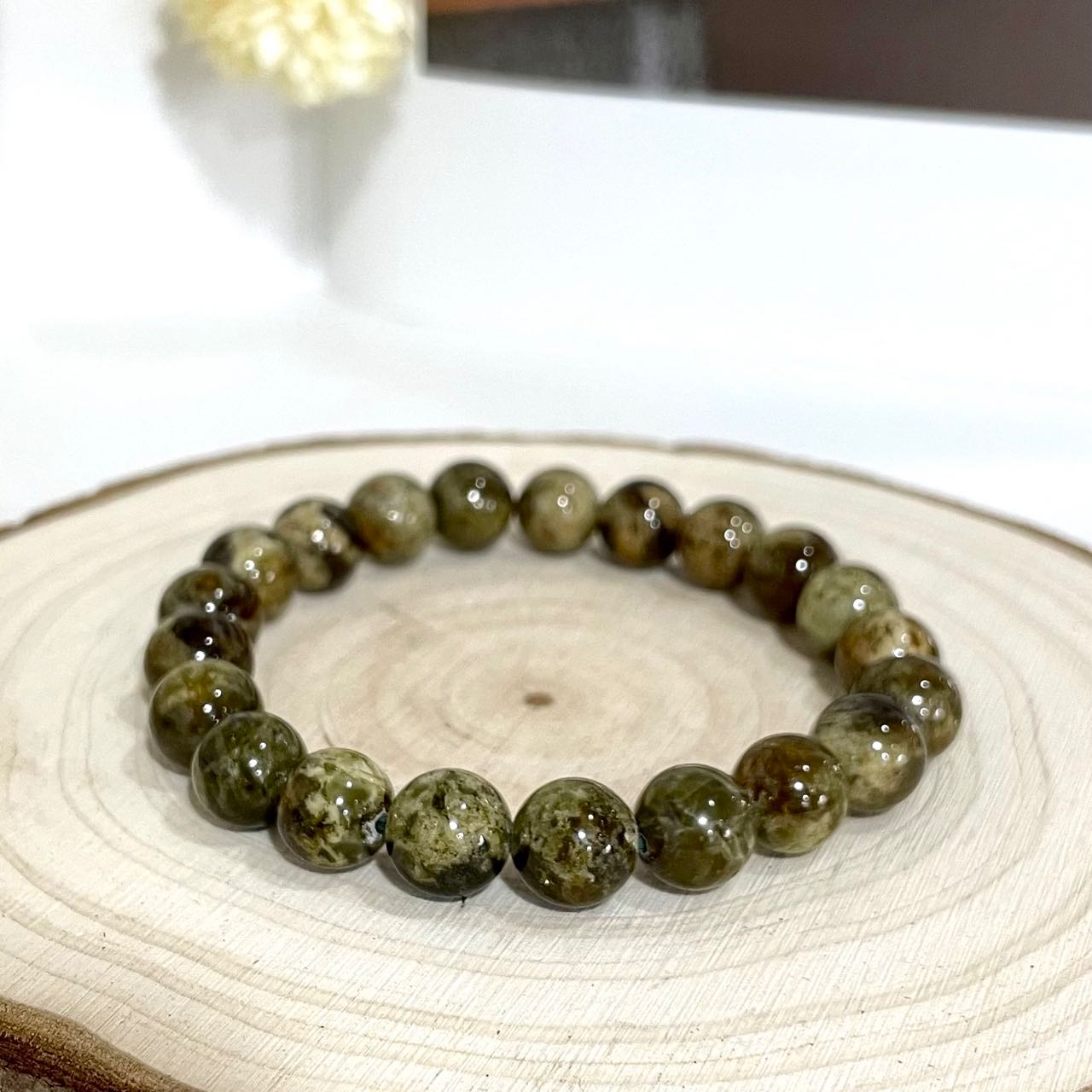 Green Garnet Bracelet 9~14mm Energy Healing Crystals Jewelry for Women DIY Bracelet From IG Crystal