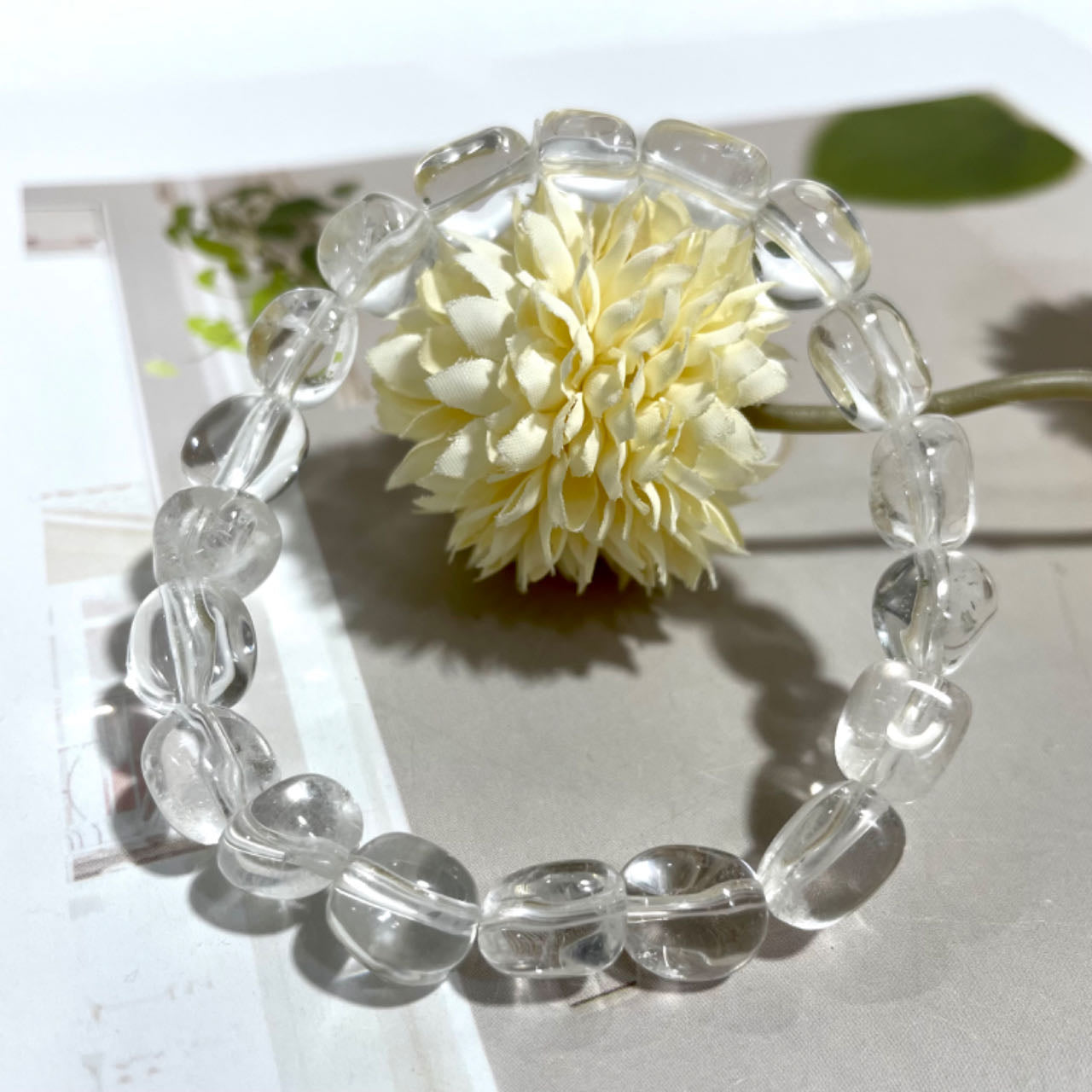 Clear Quartz Bracelet 17mm 13mm 10mm 8mm Block-shaped Irregularity Healing Crystal Home Decoration From IG Crystal