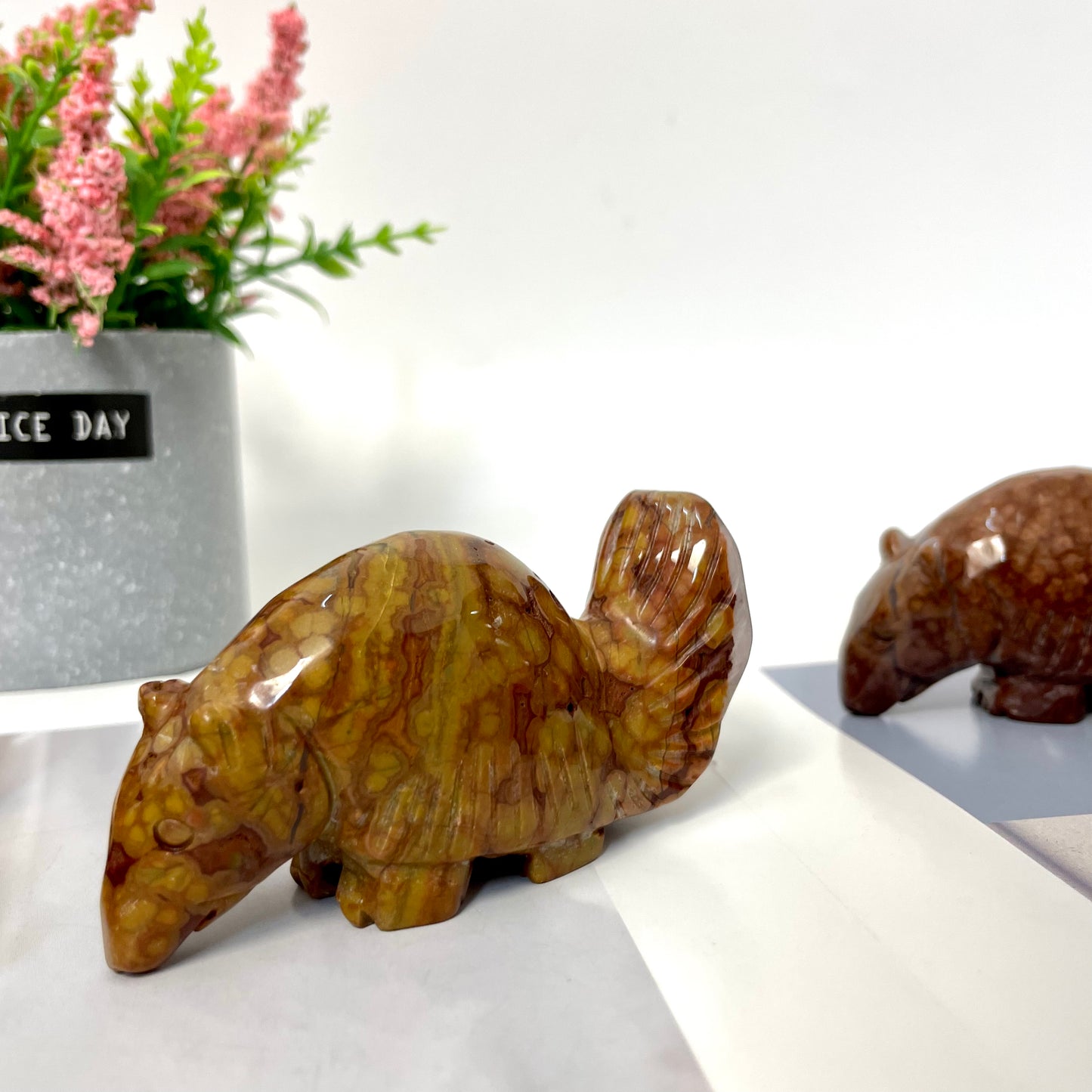 1 Count Ocean Jasper Tapir Crystal Carving Healing Stones Natural Stone Chakra Balancing Reiki Home Office Decor From IG Crystal
